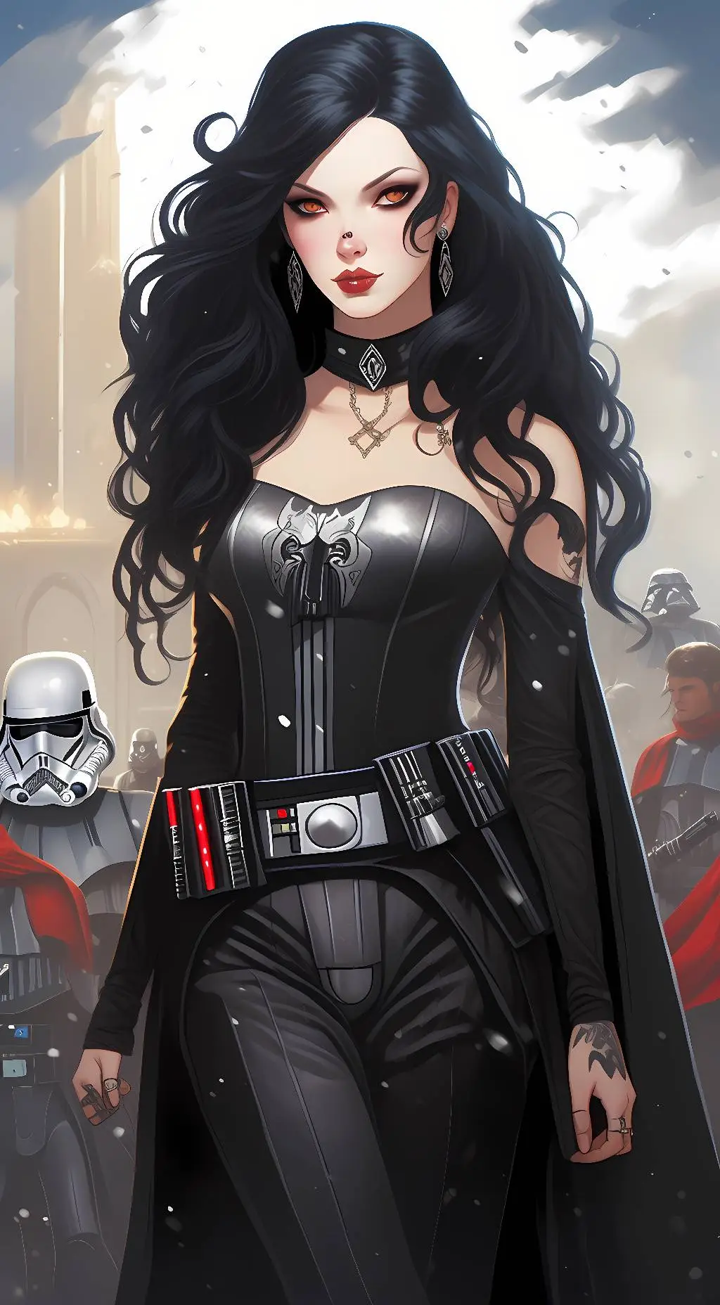 ai character: Snow White Skywalk background