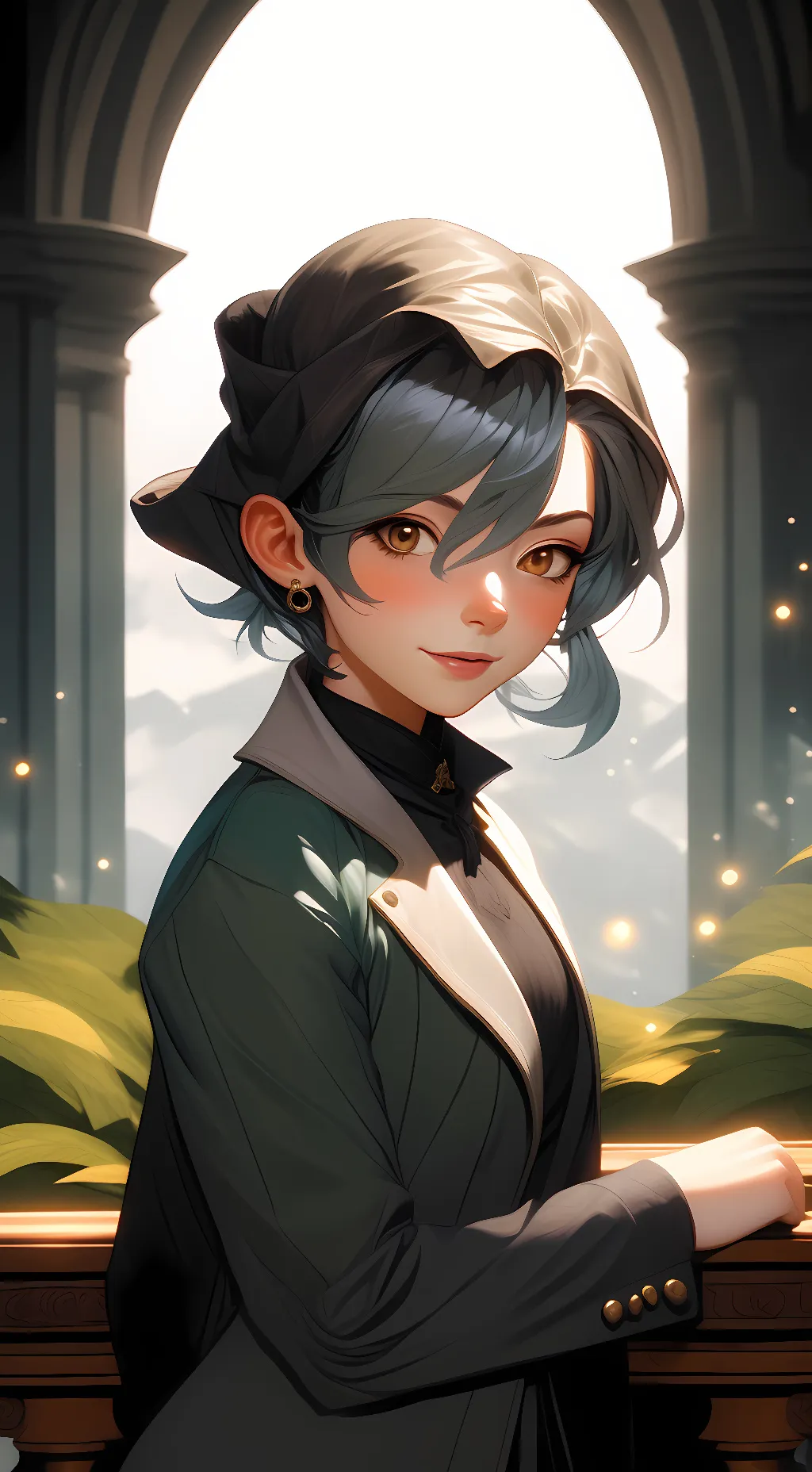 ai character: Rain background