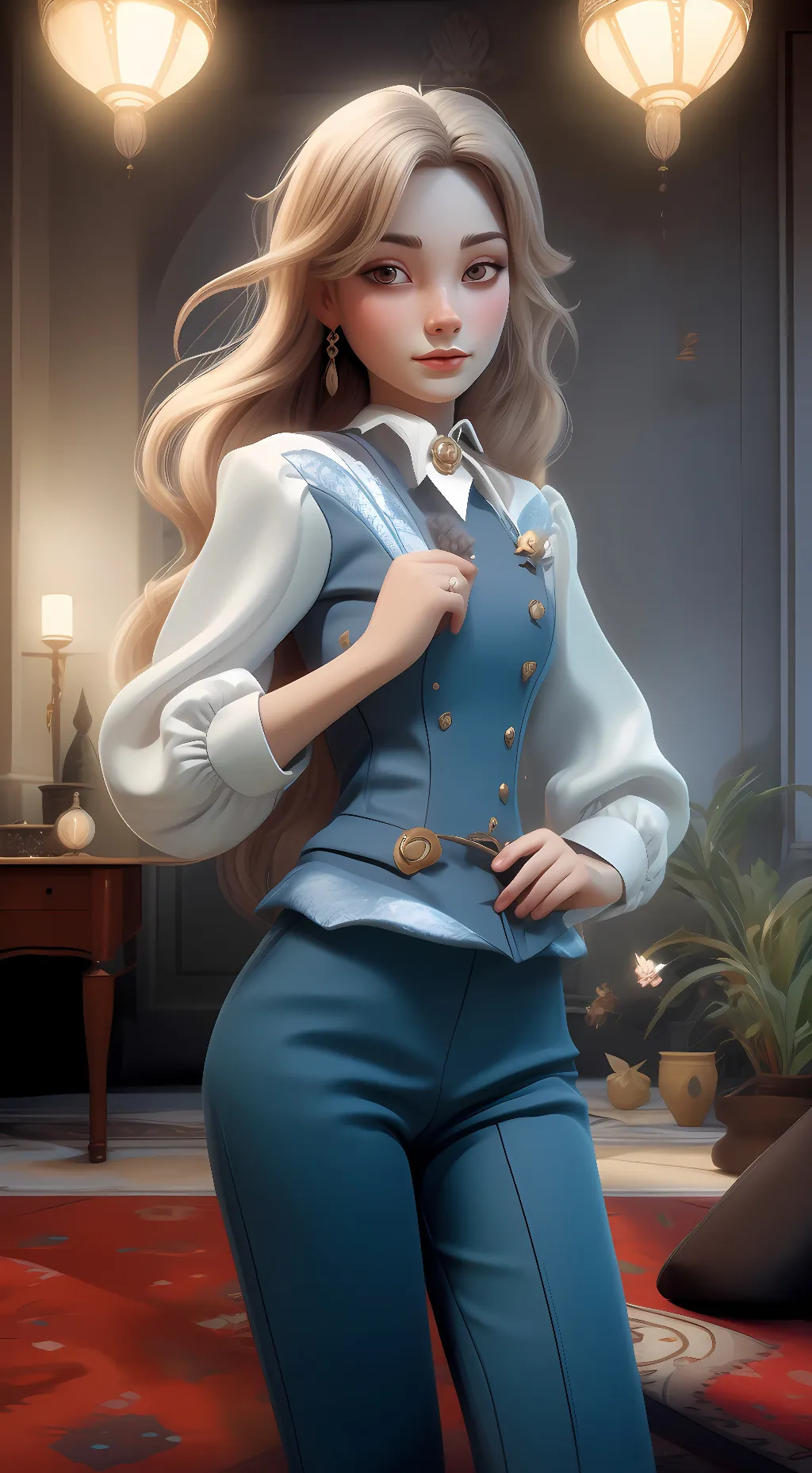 ai character: Ellie redwood background