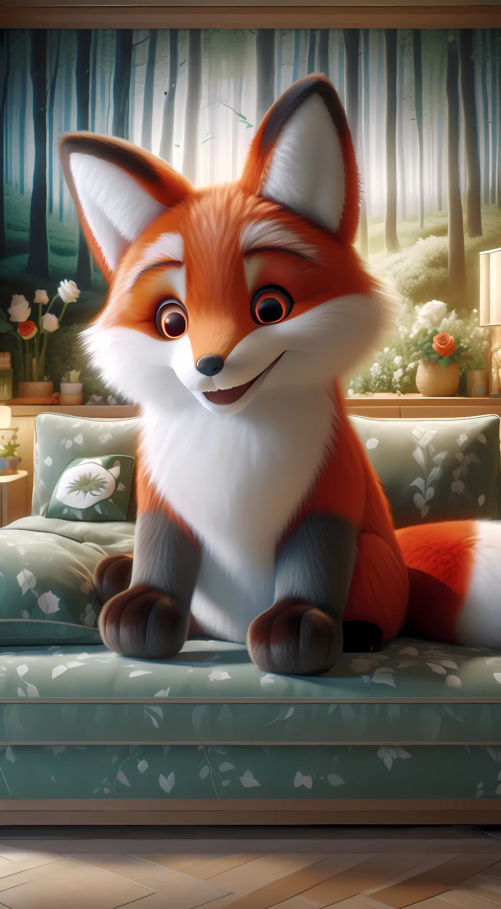 ai character: Fox Plush  background