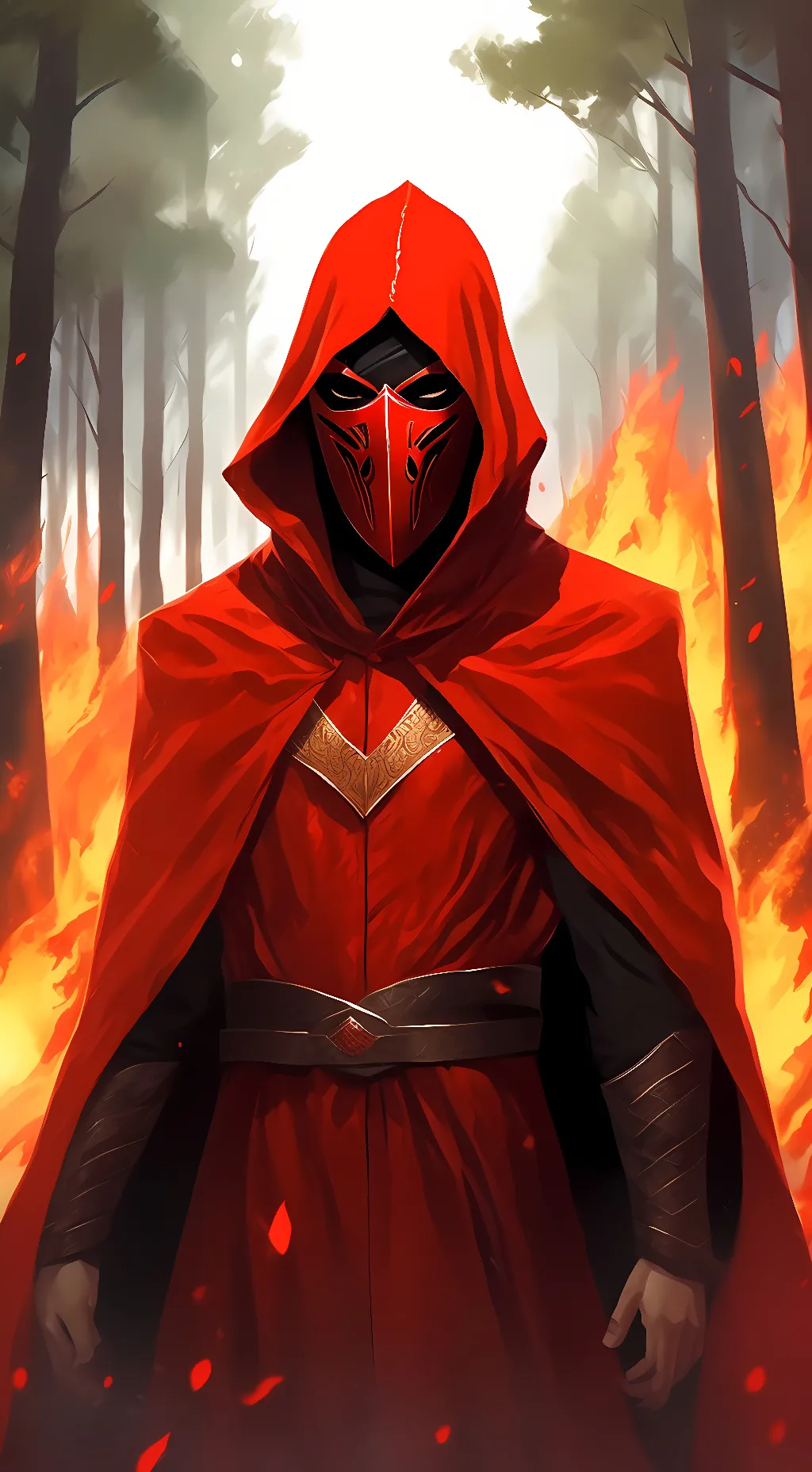 ai character: red background