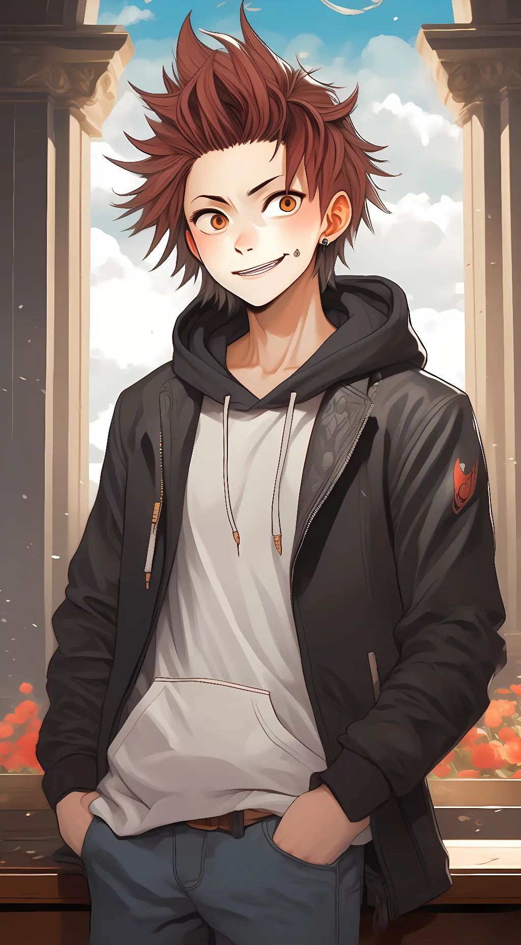 ai character: kirishima  background
