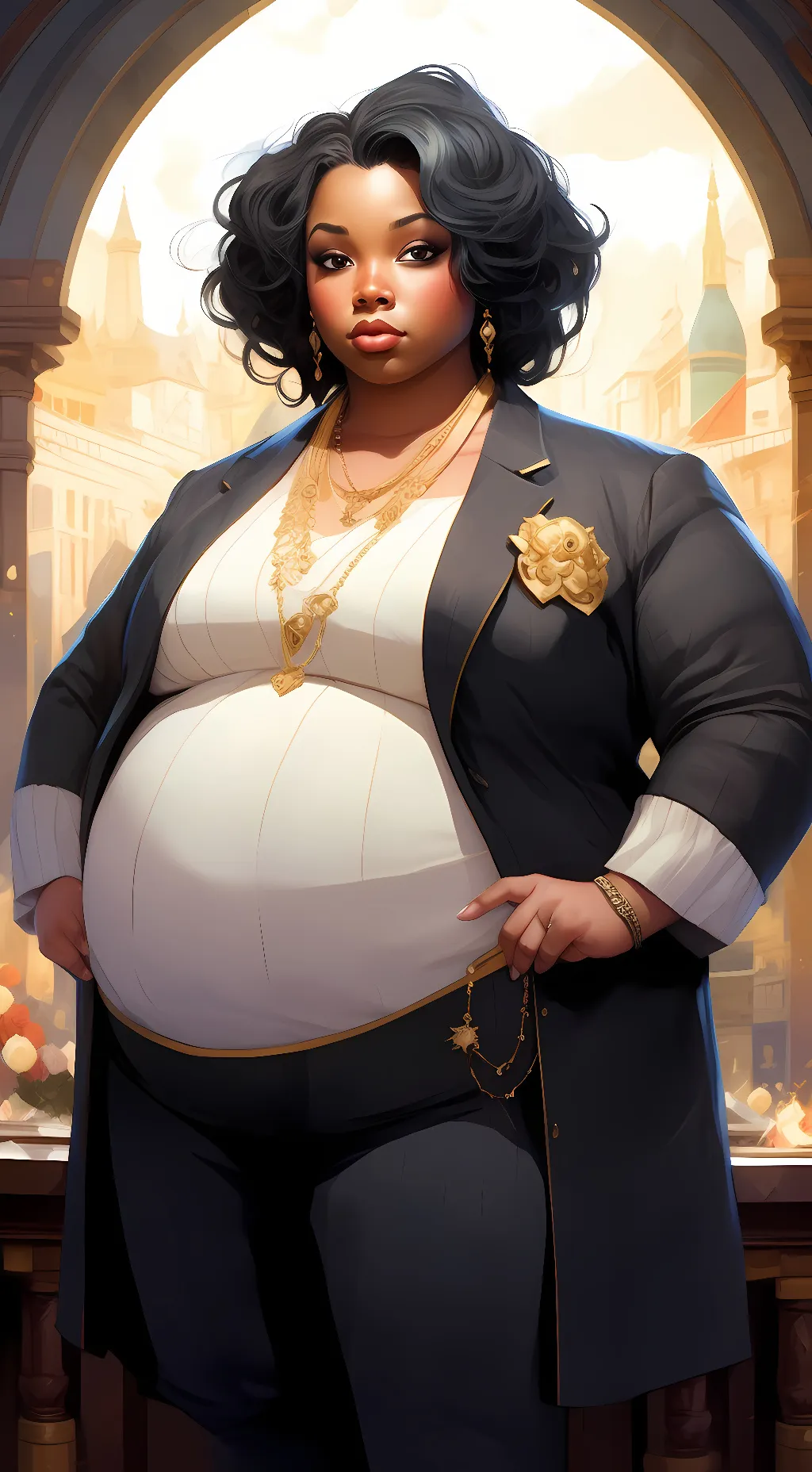 ai character: Fat background