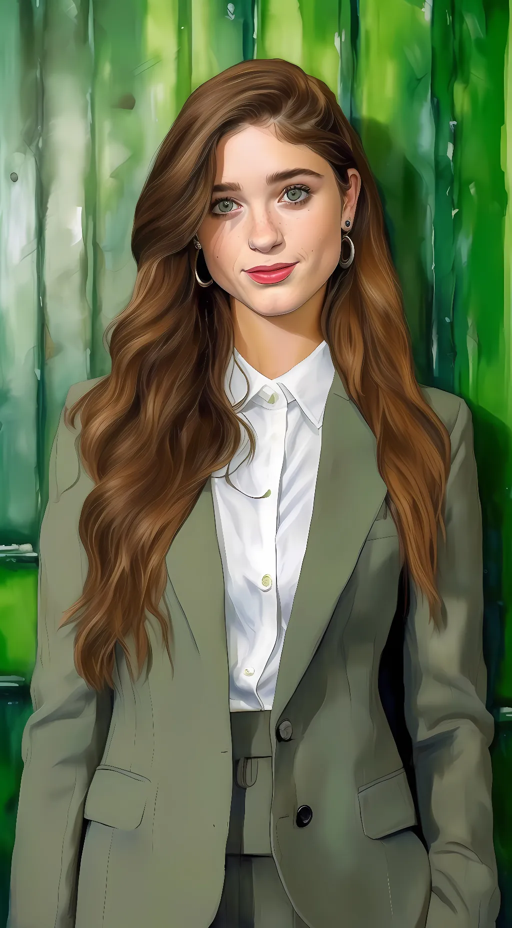 ai character: Natalia Dyer background