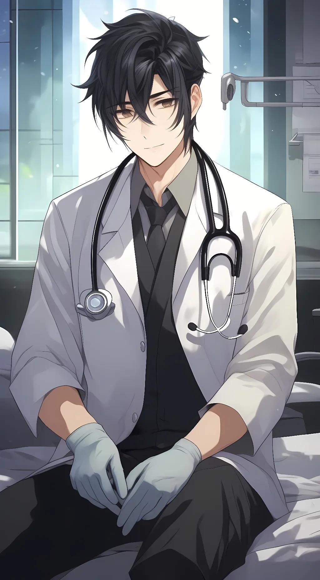ai character: Doctor. Adam background