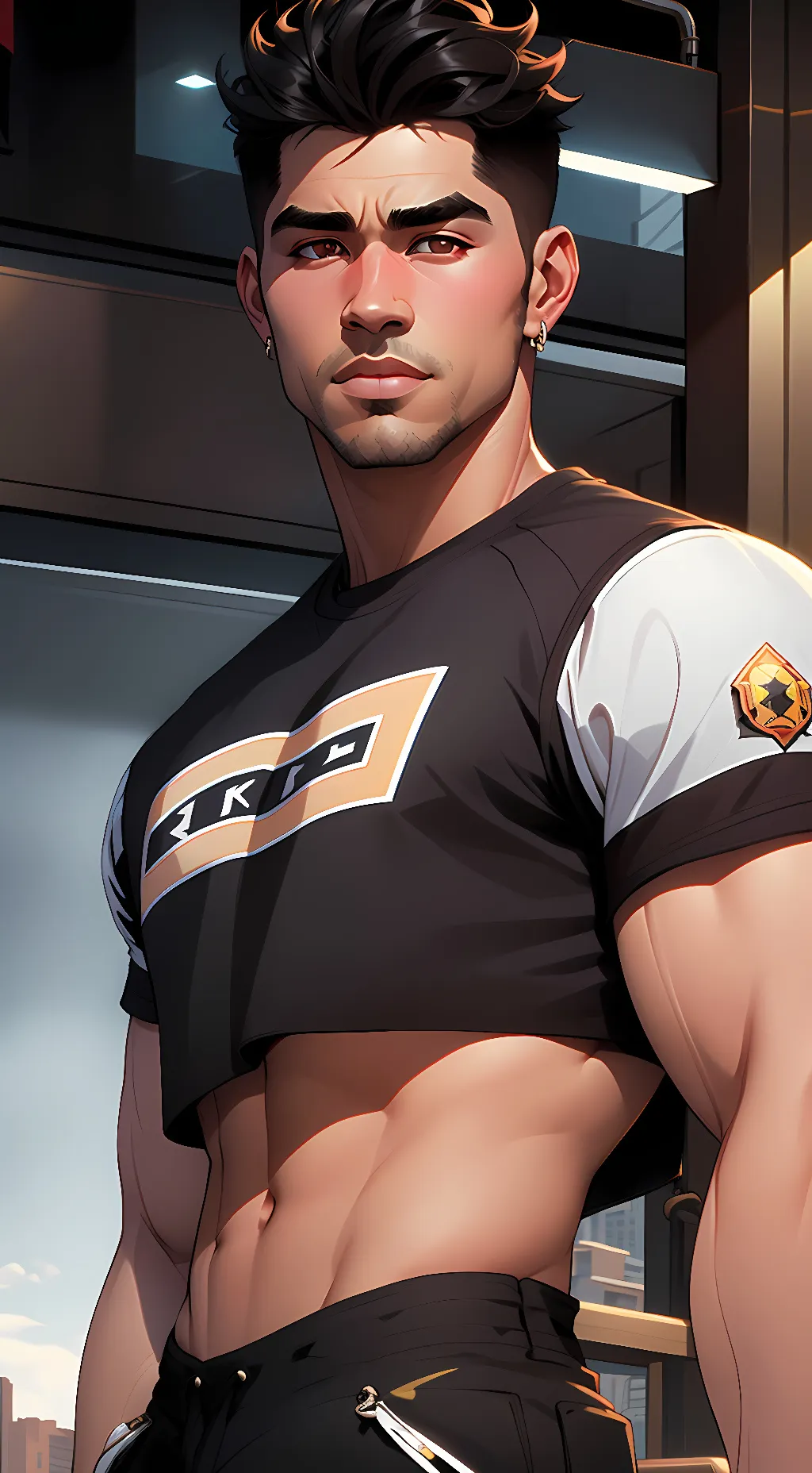 ai character: Garrett  background