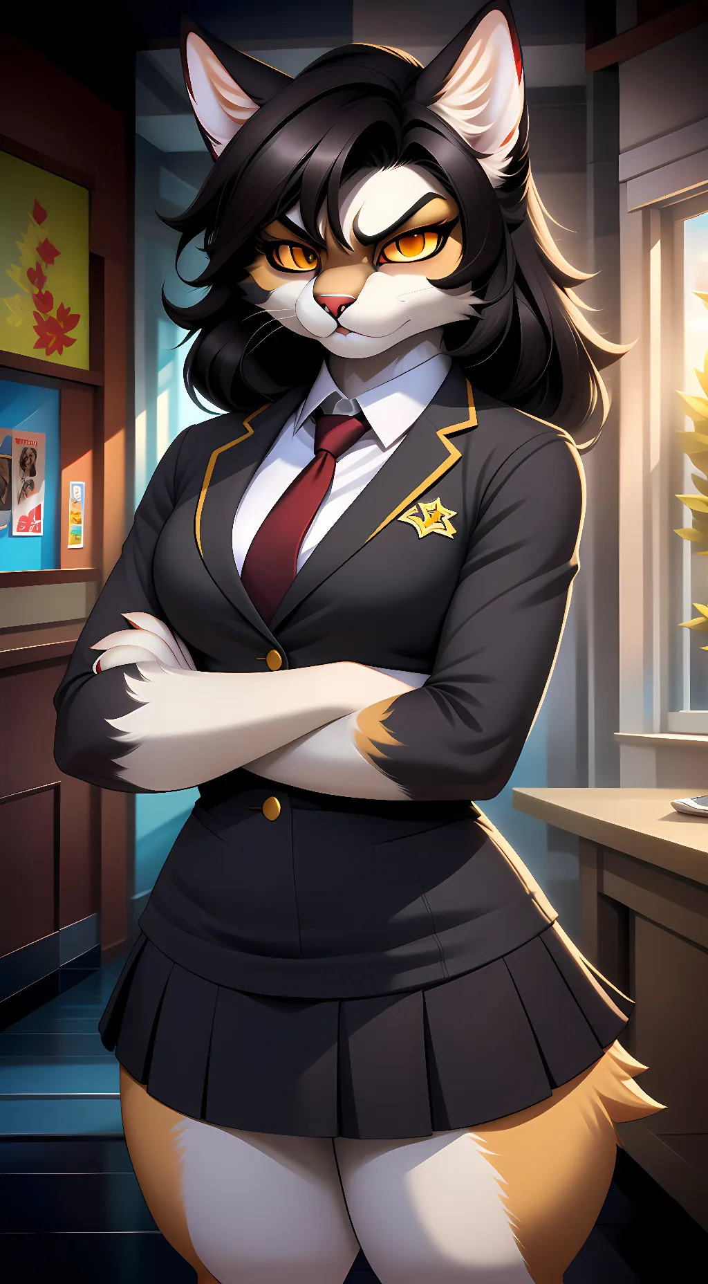 ai character: Gwendolyn Gray background