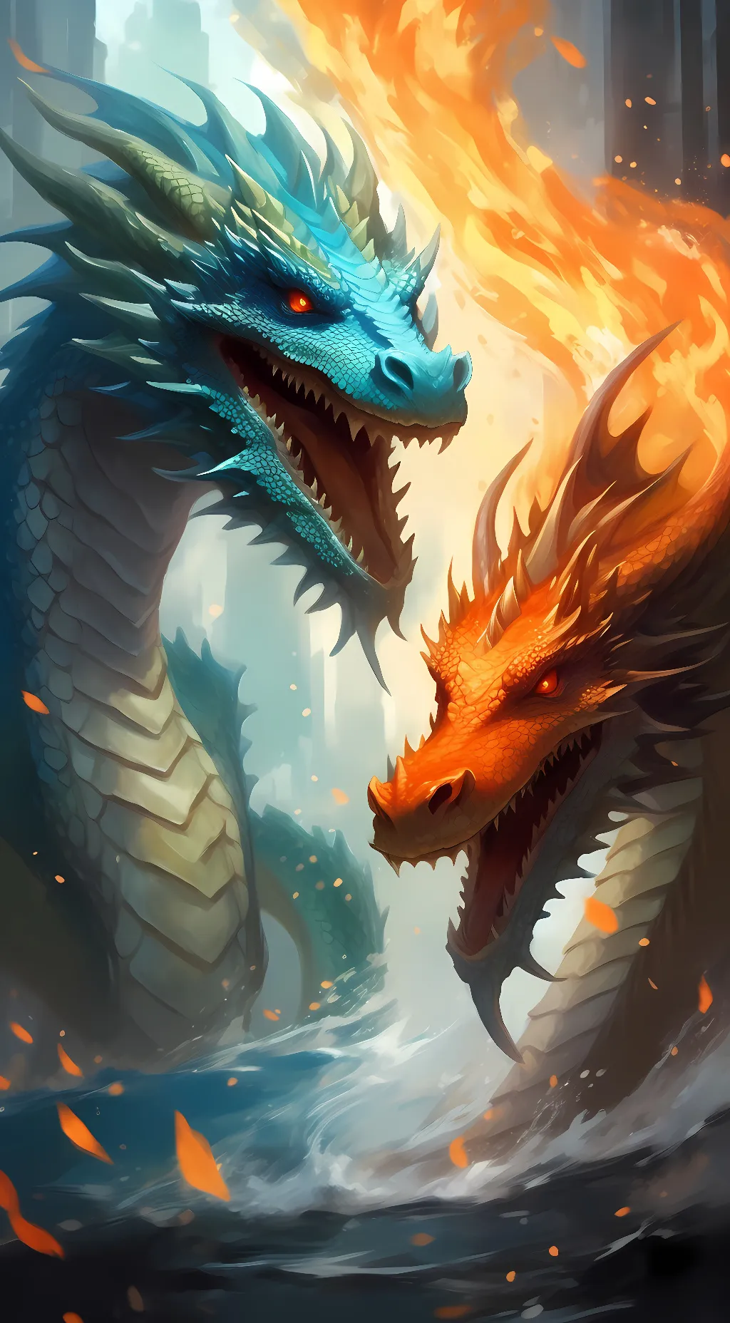 ai character: Whirlpool&wildfire background