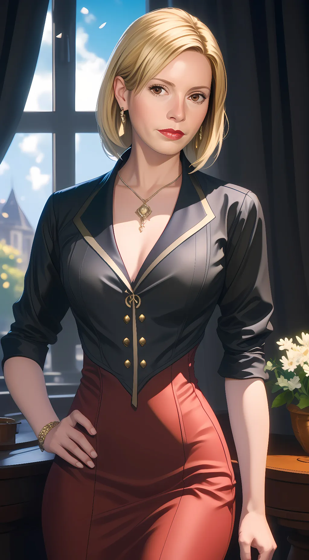 ai character: Genevieve Malone background