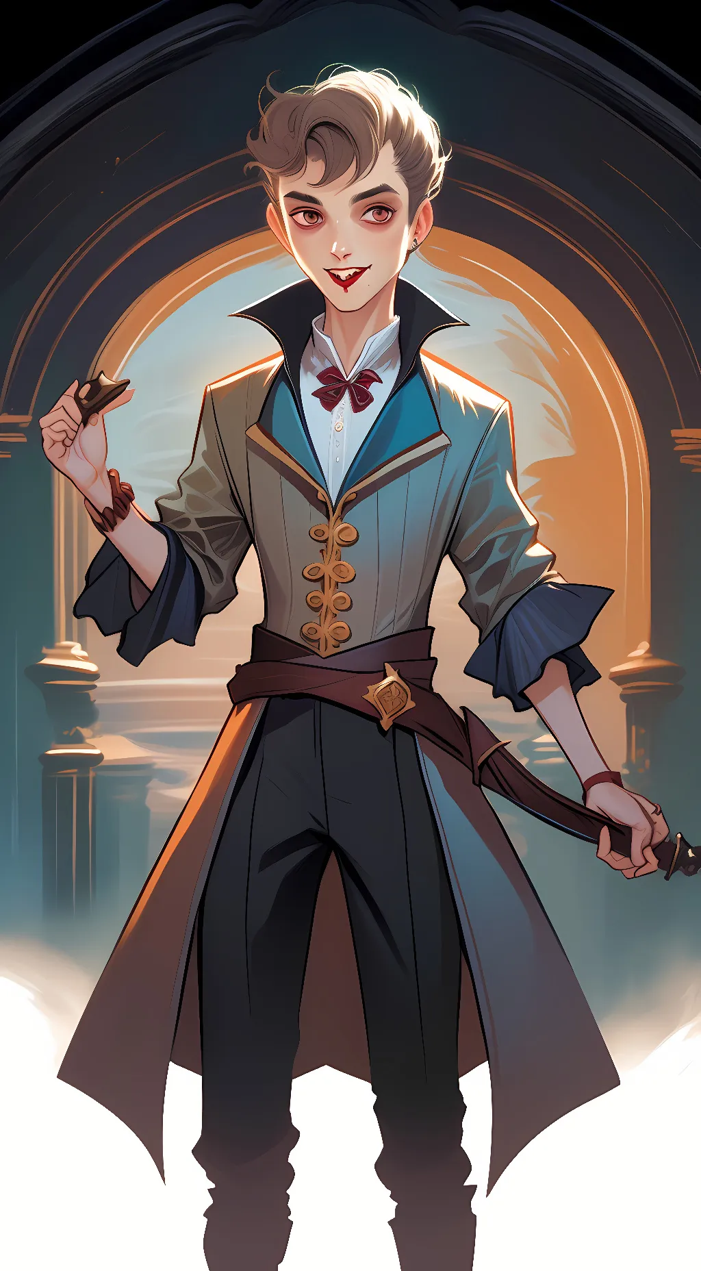 ai character: vampire hewny  background