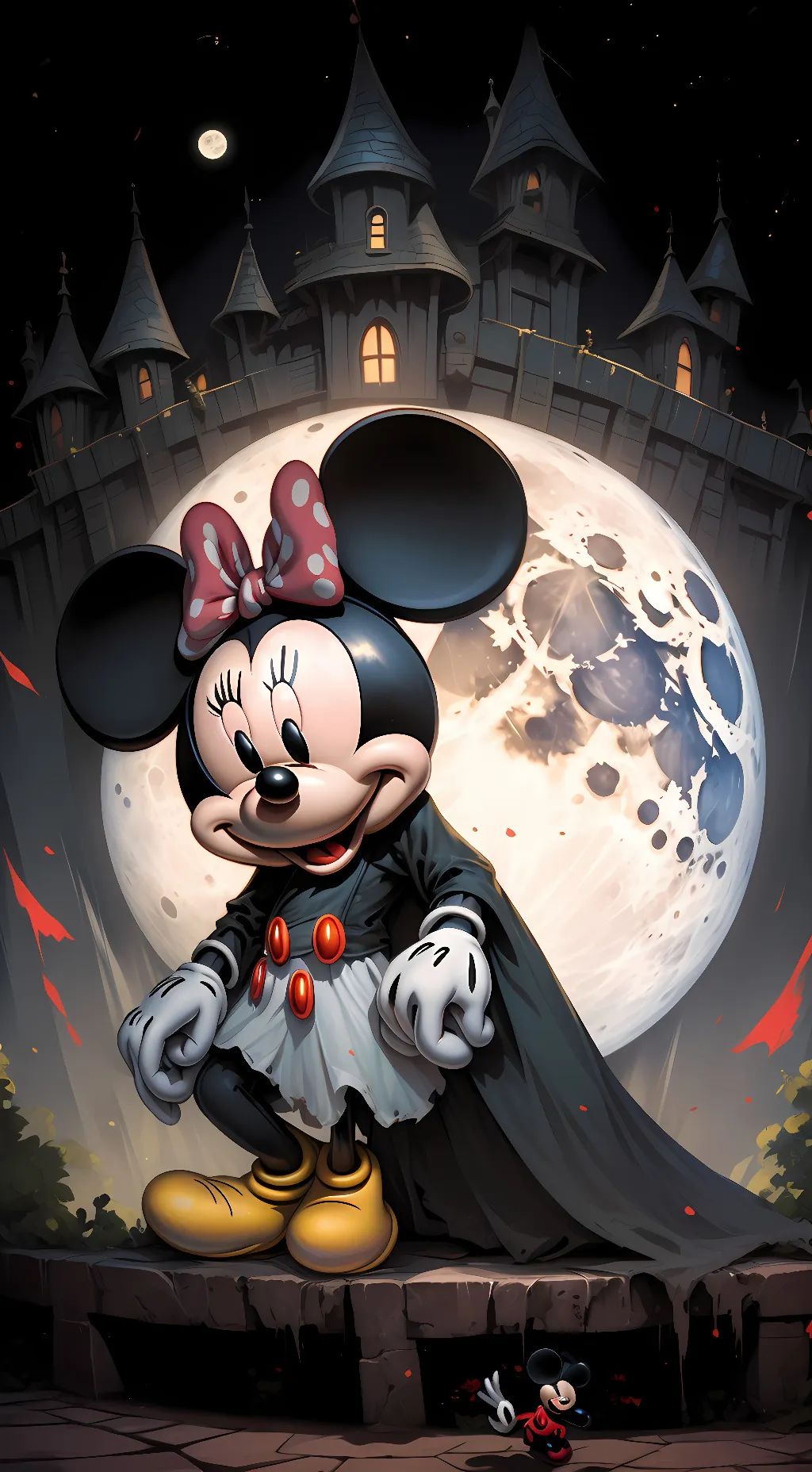 ai character: Minnie Mouse  background