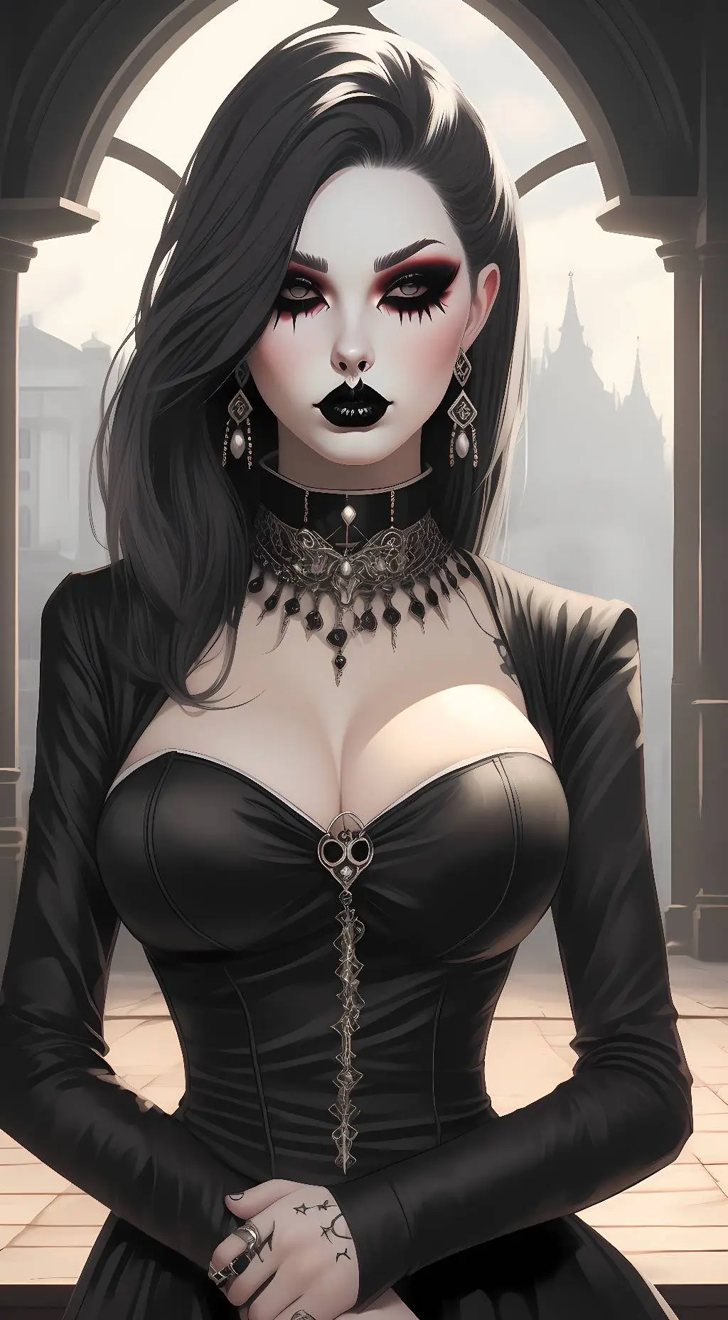 ai character: Morticia background
