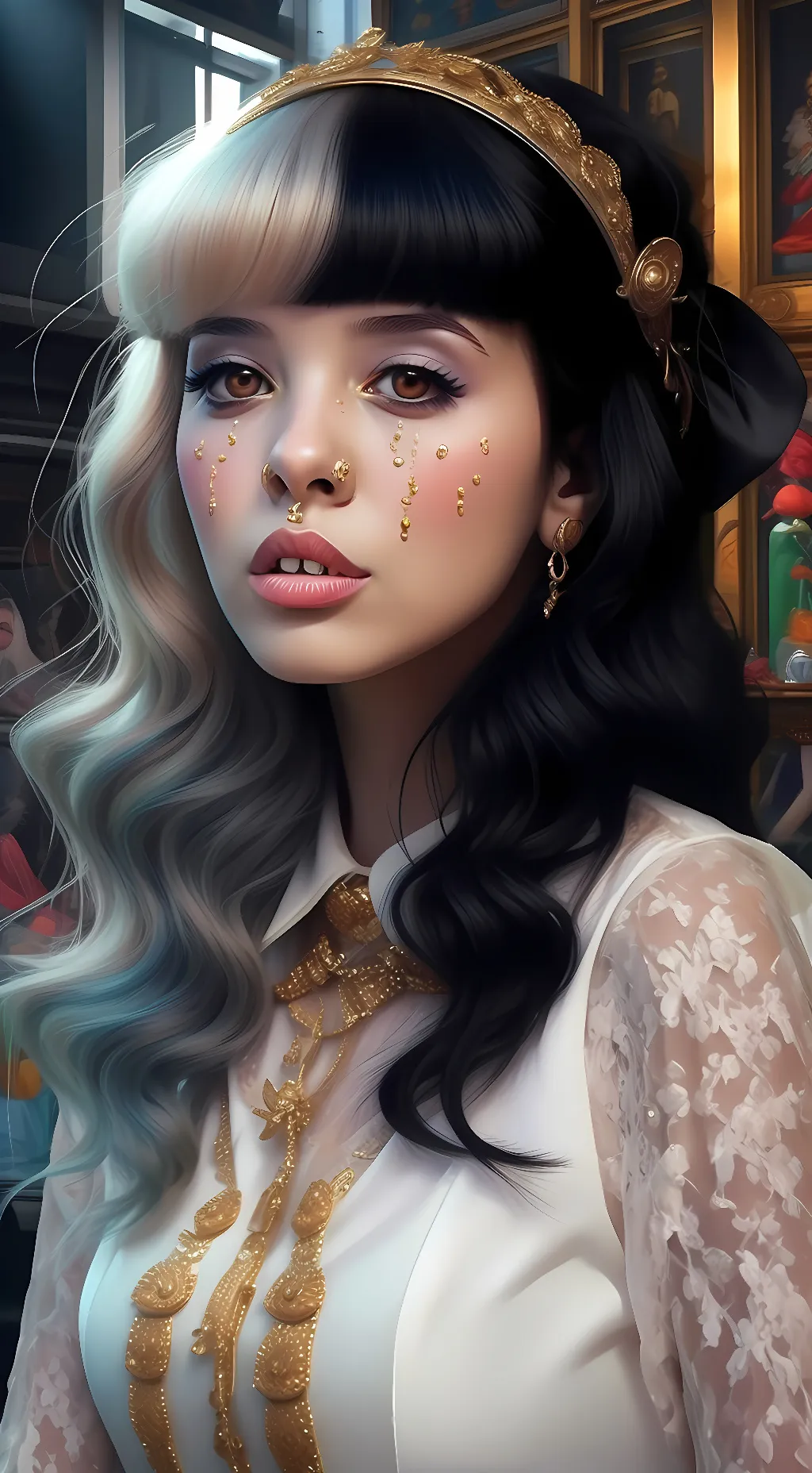 ai character: Melanie Martinez  background