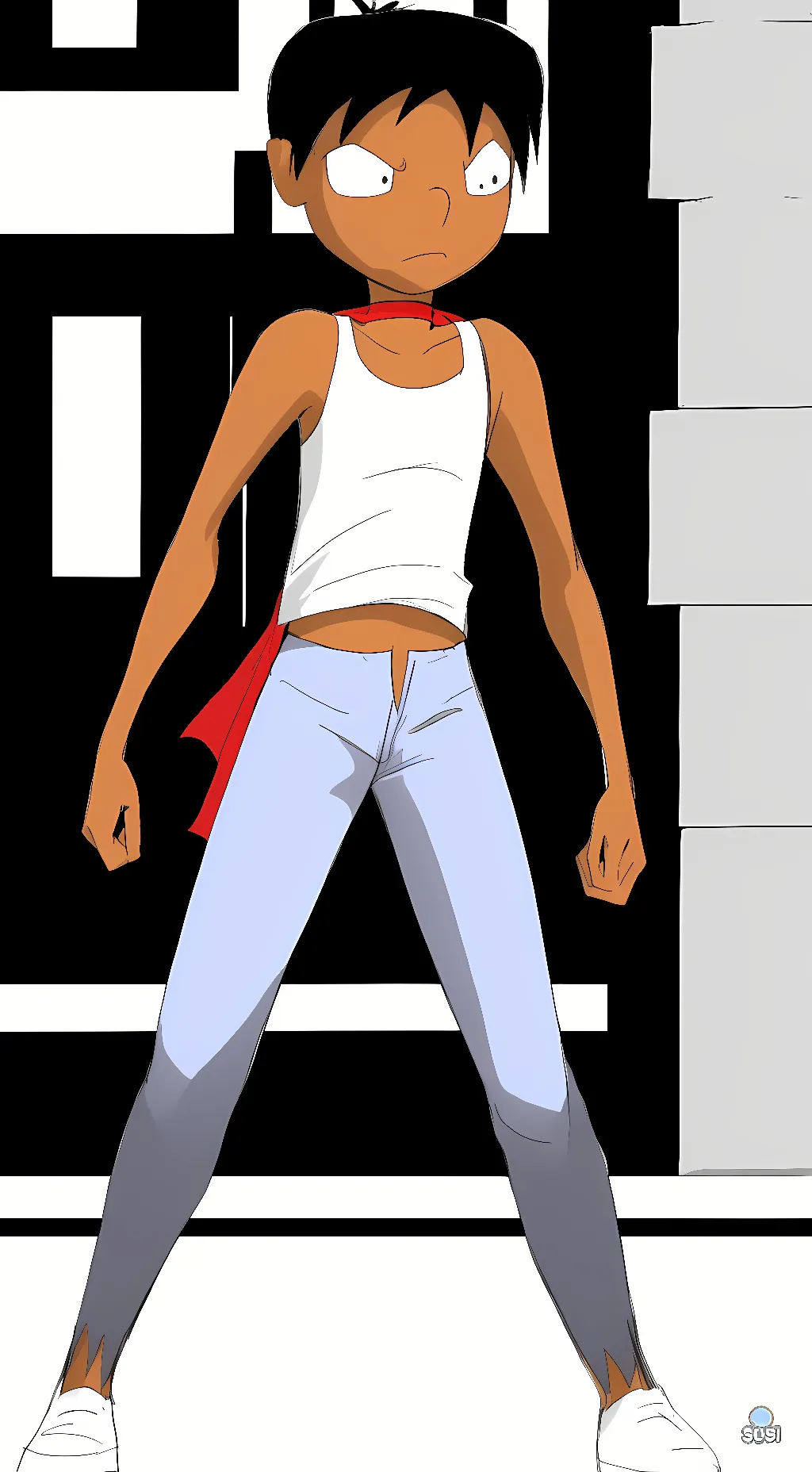 ai character: Ninja girl mai background