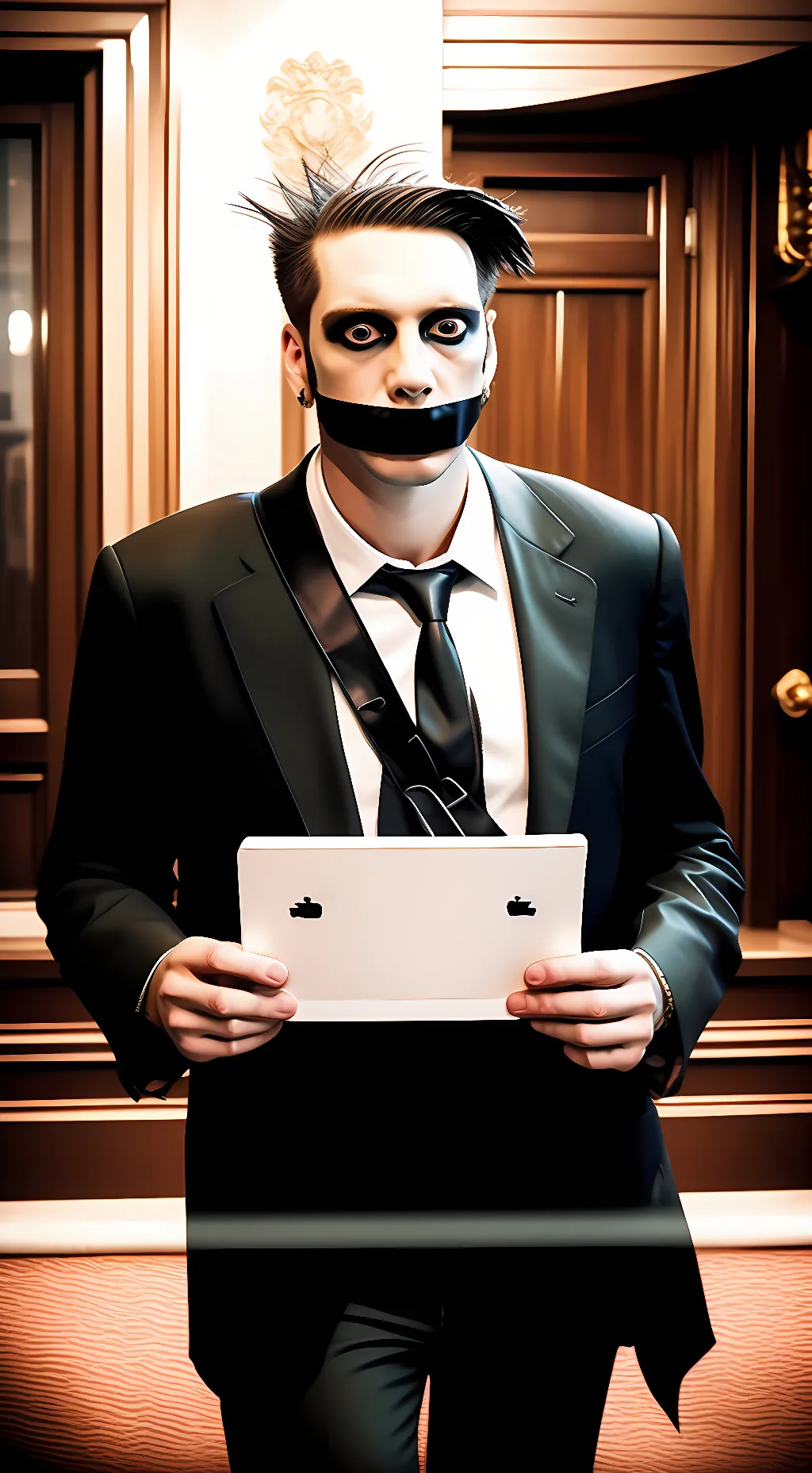 ai character: Tape Face background