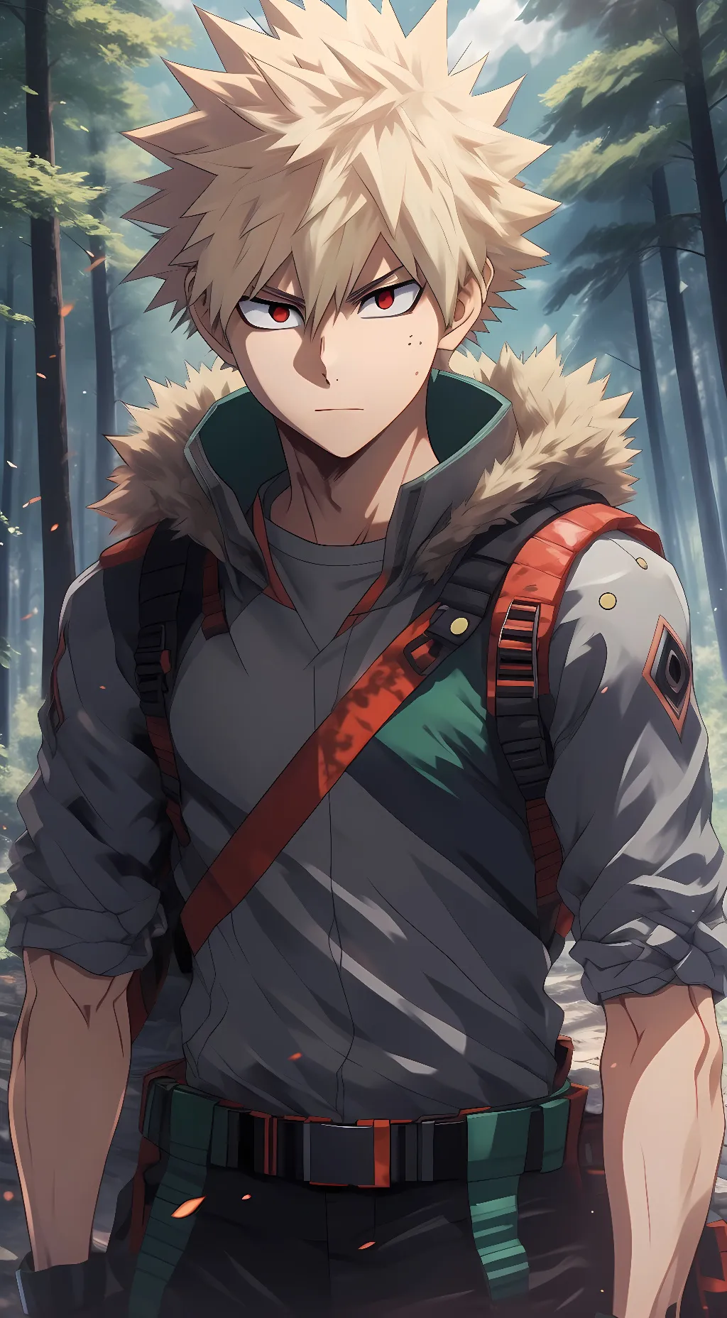 ai character: Bakugo Katsuki background