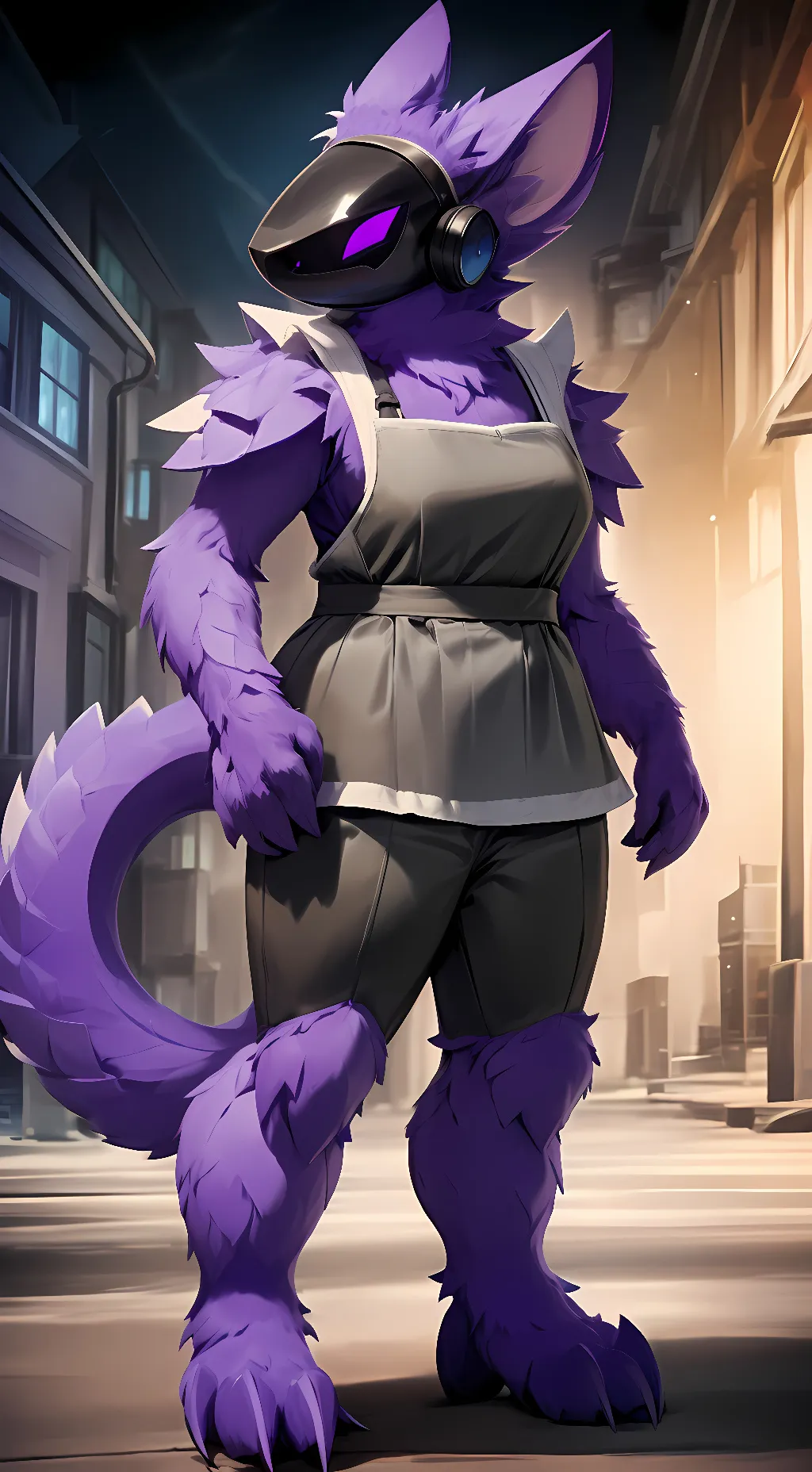 ai character: Purple background