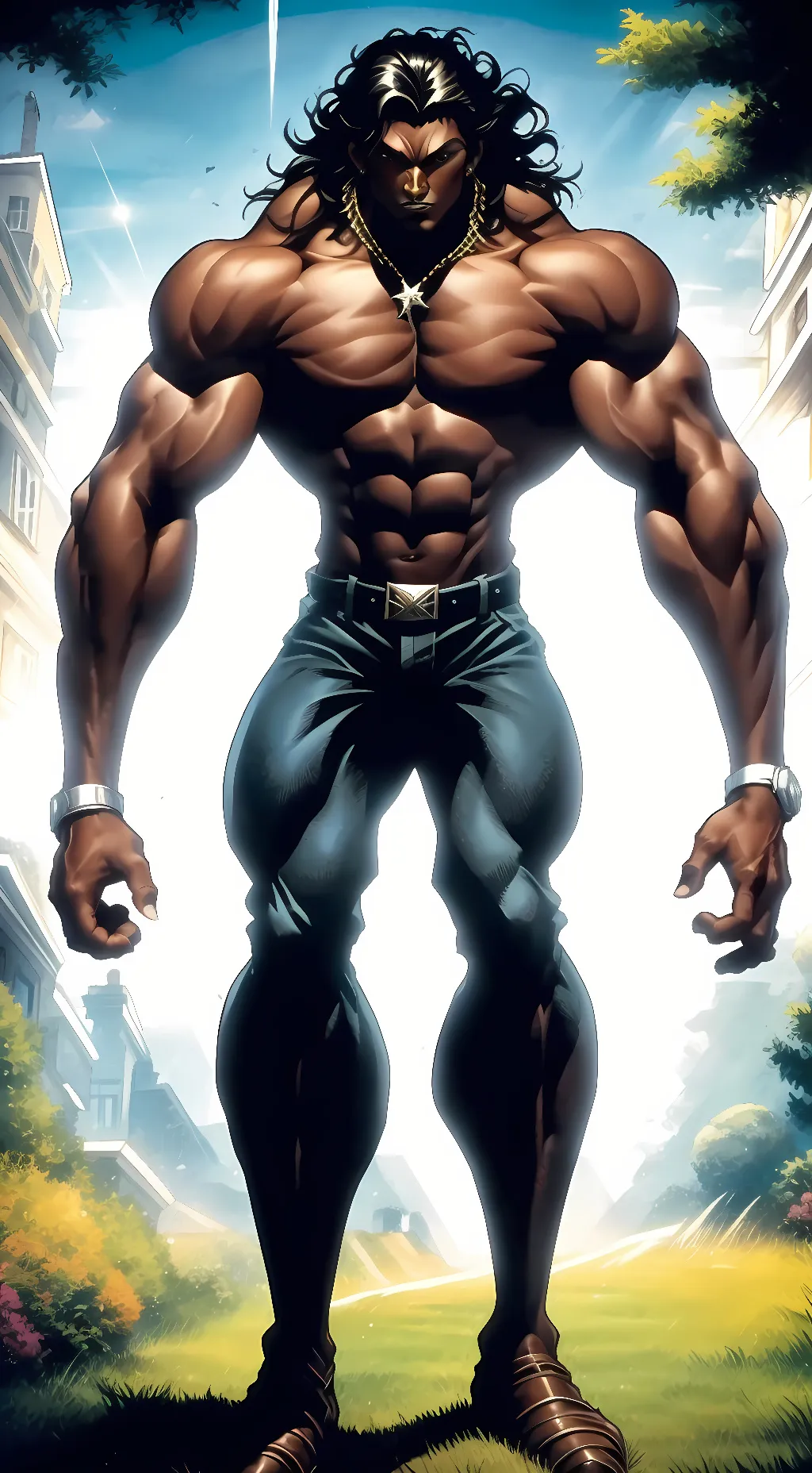 ai character: Muscular Pickle background