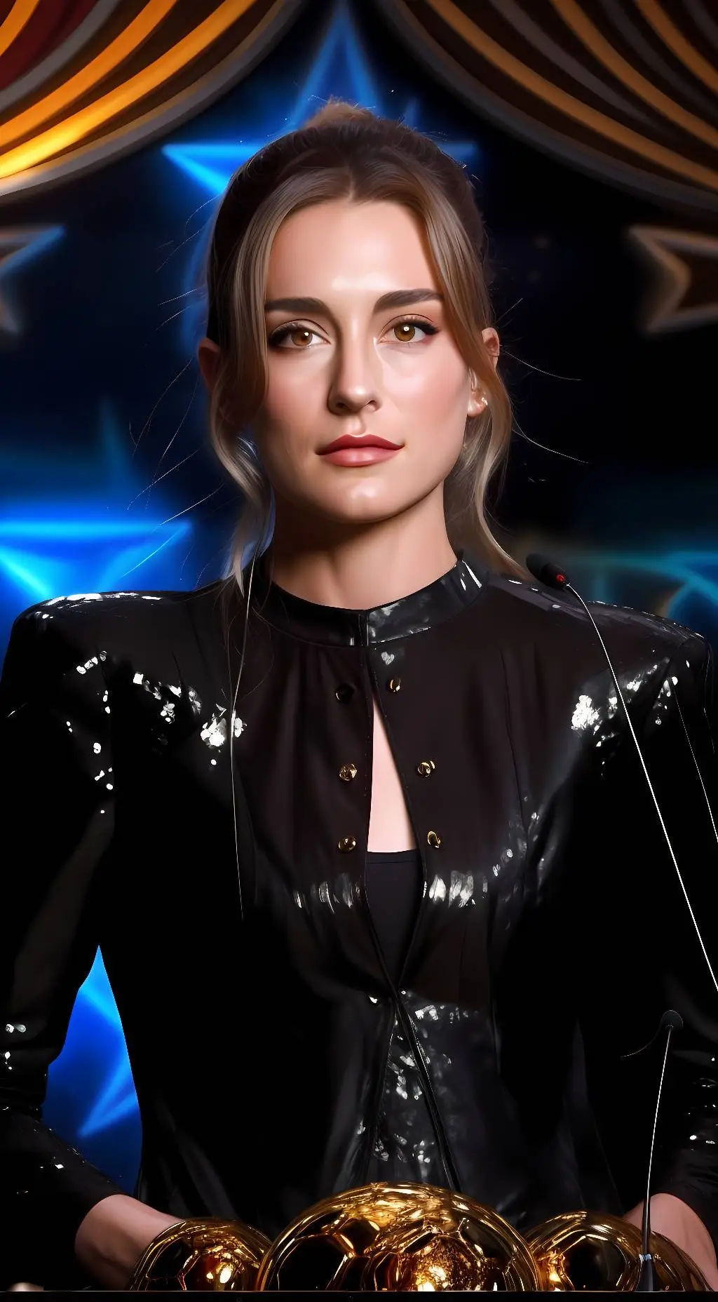 ai character: Alexia Putellas  background