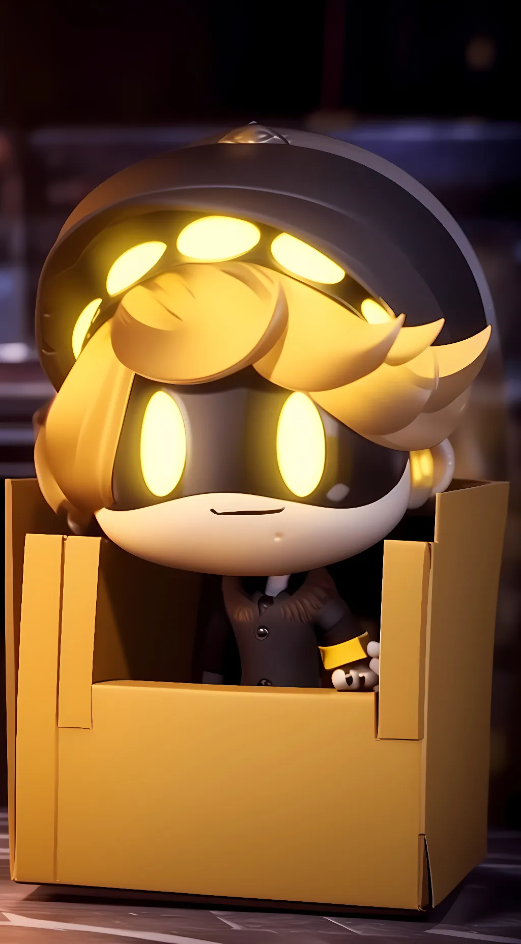 ai character: N in a box background