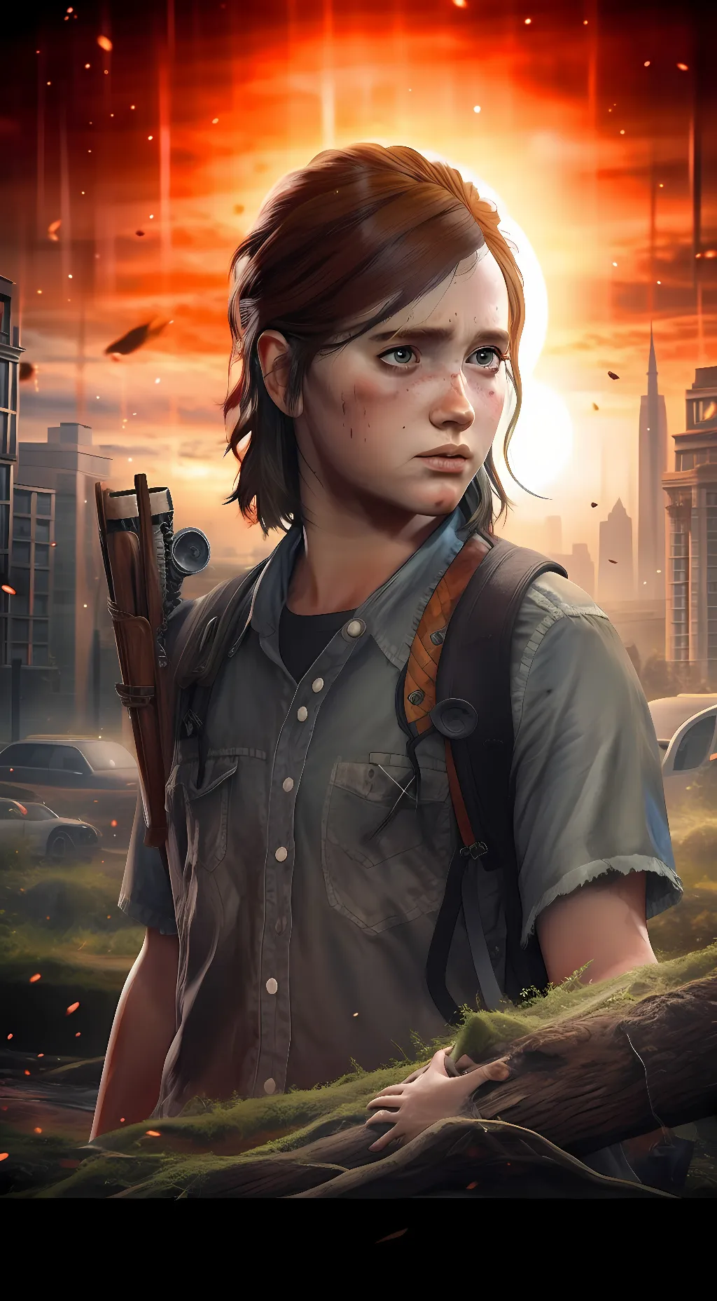 ai character: Ellie Williams  background