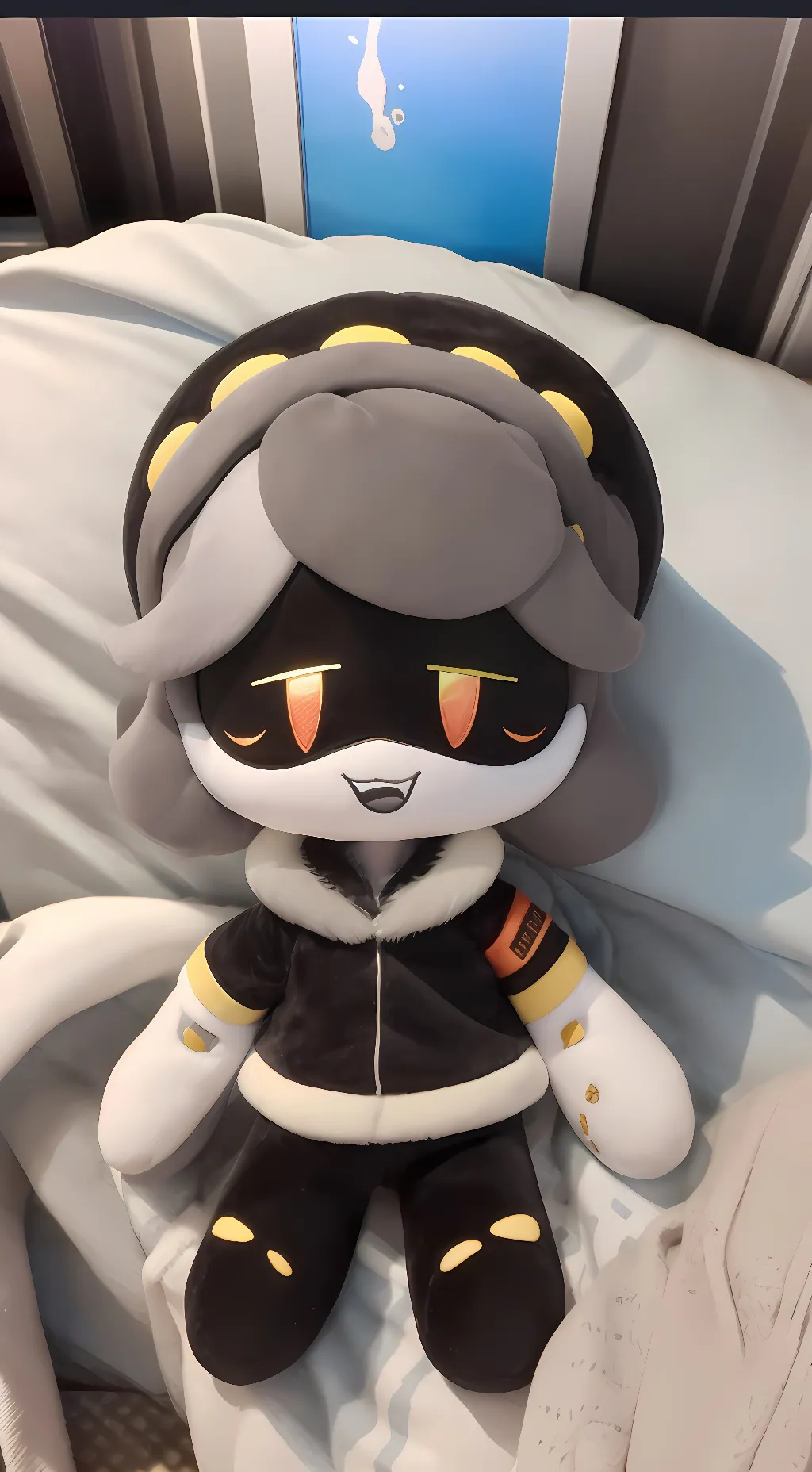 ai character: v plushie background