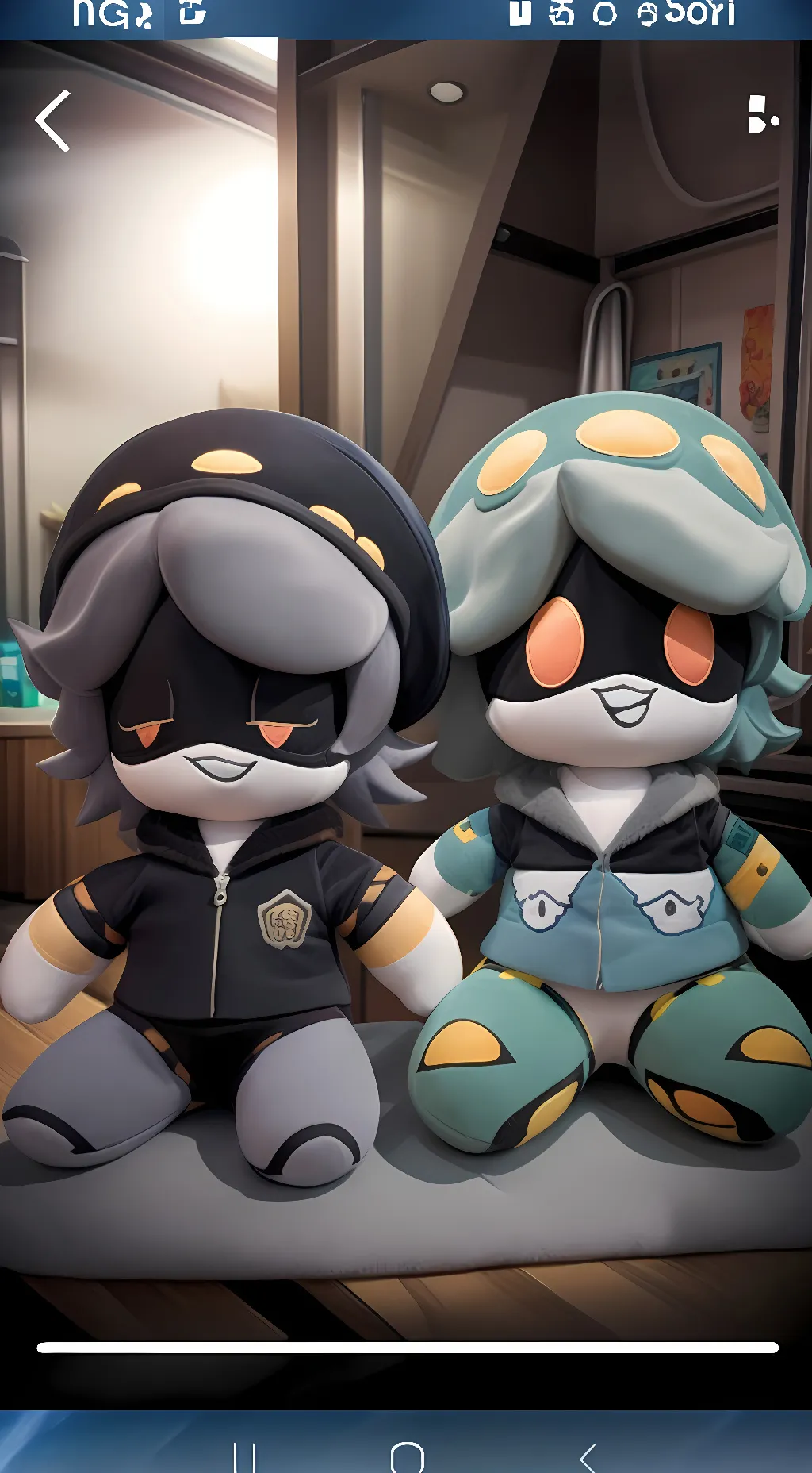 ai character: v plushie twins background
