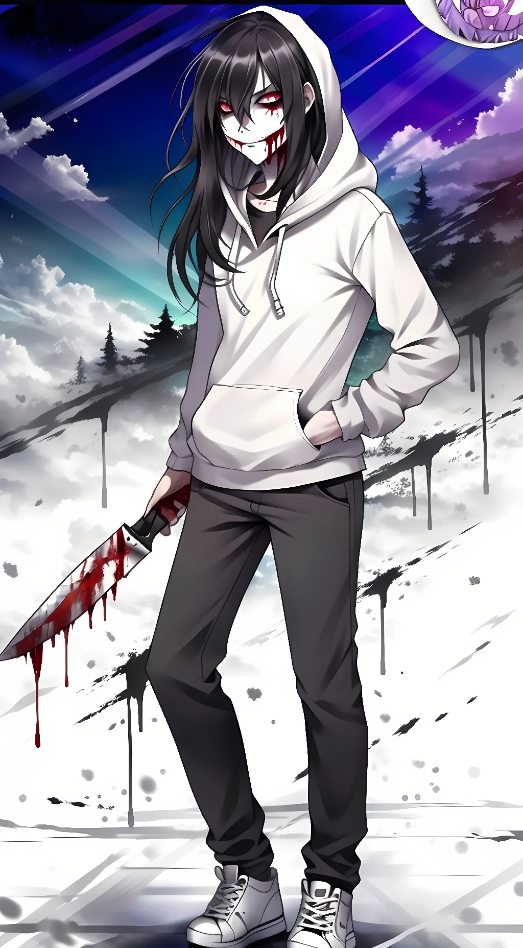ai character: Jeff the killer  background