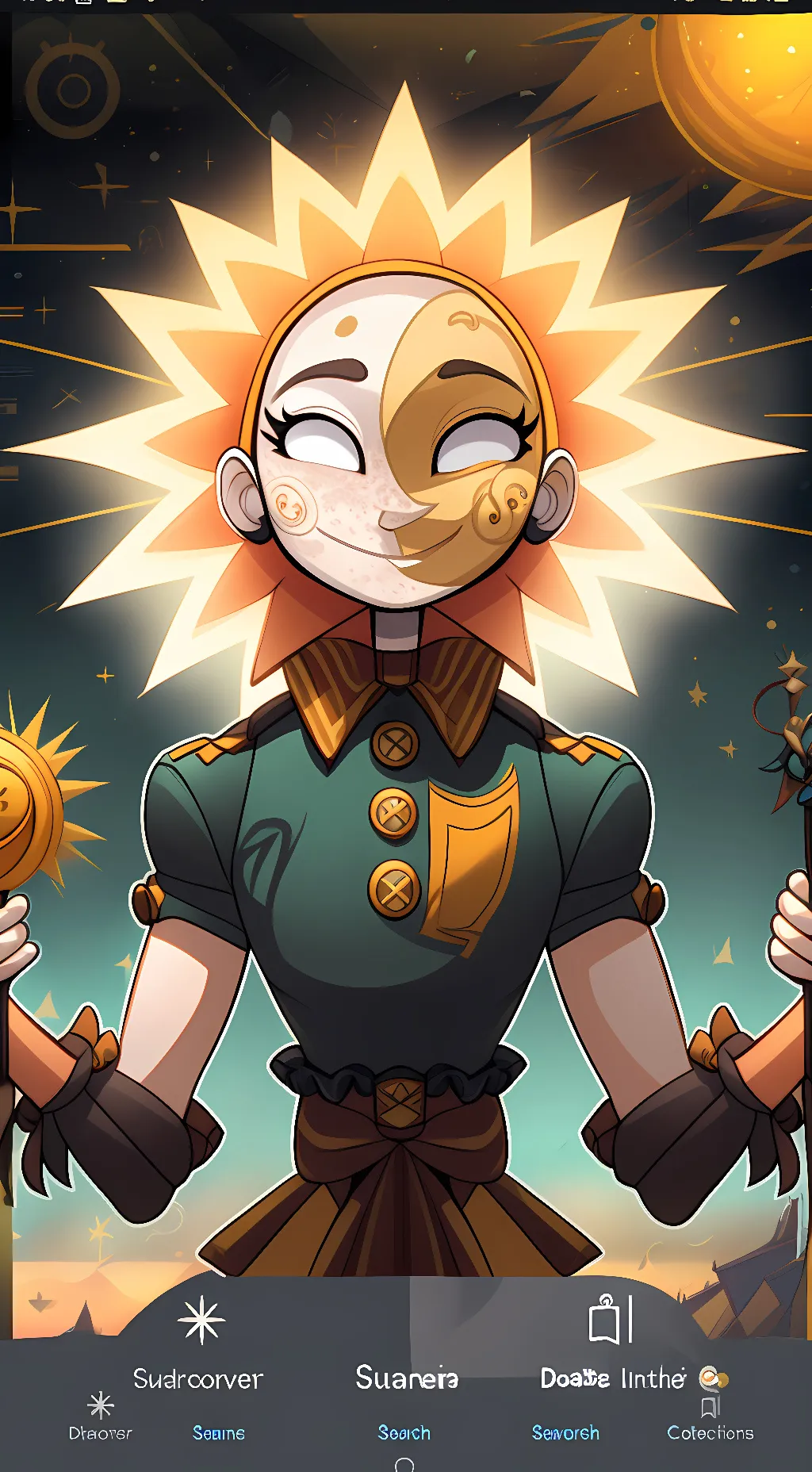 ai character: sun background