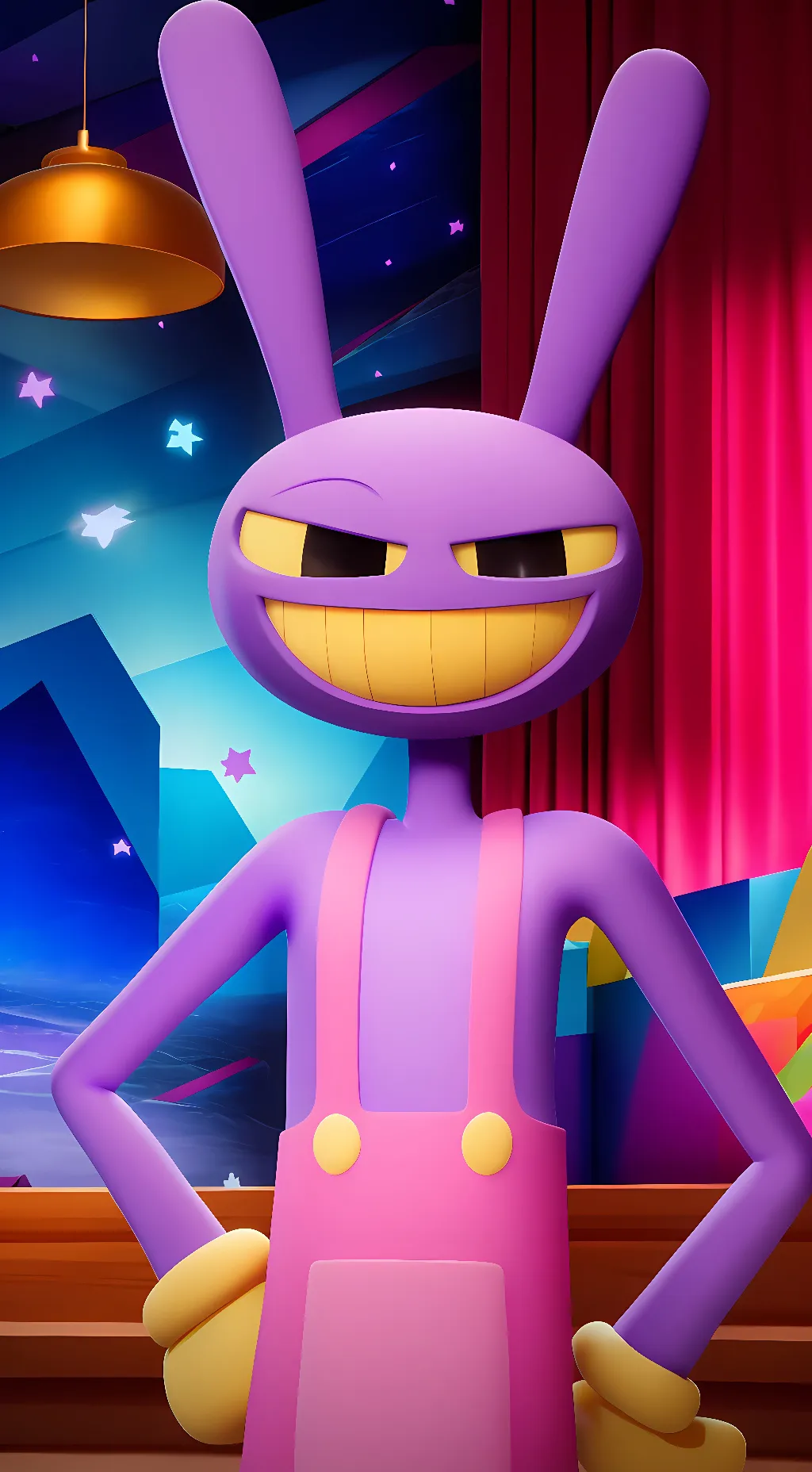 ai character: Jax✨digital circus background