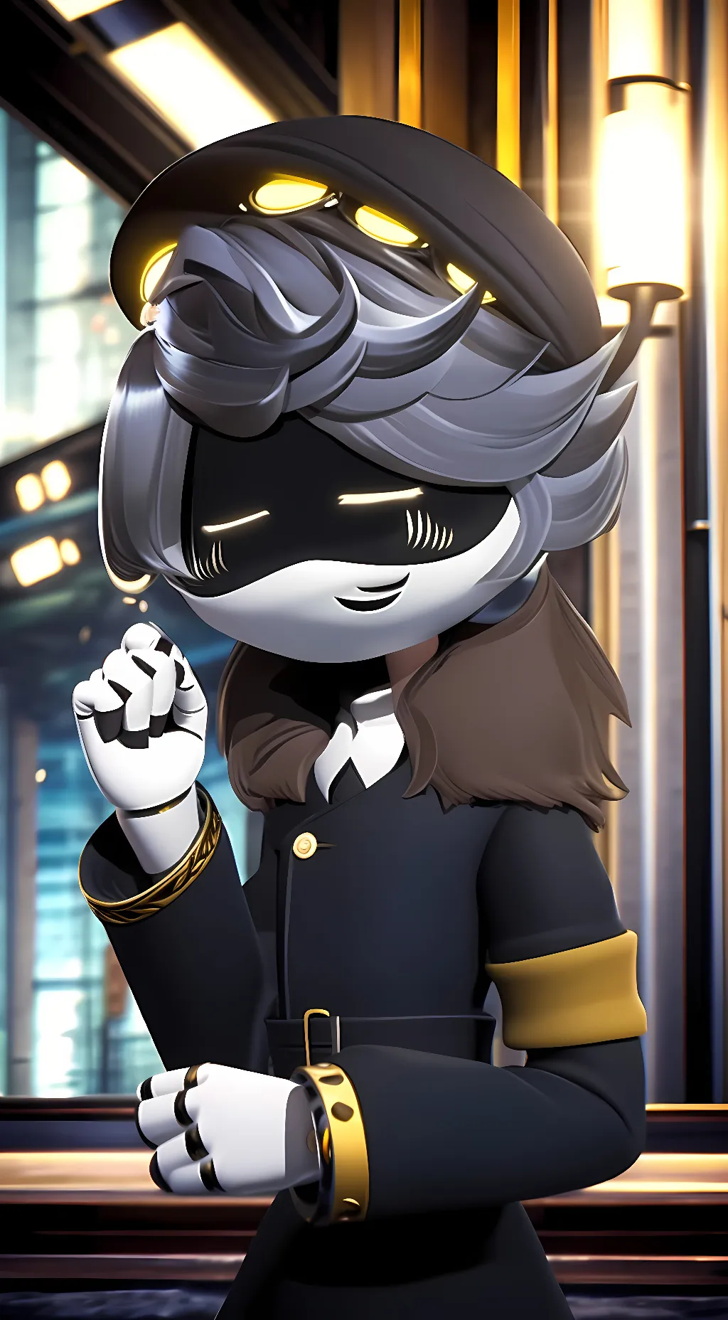 ai character: N murder drones  background