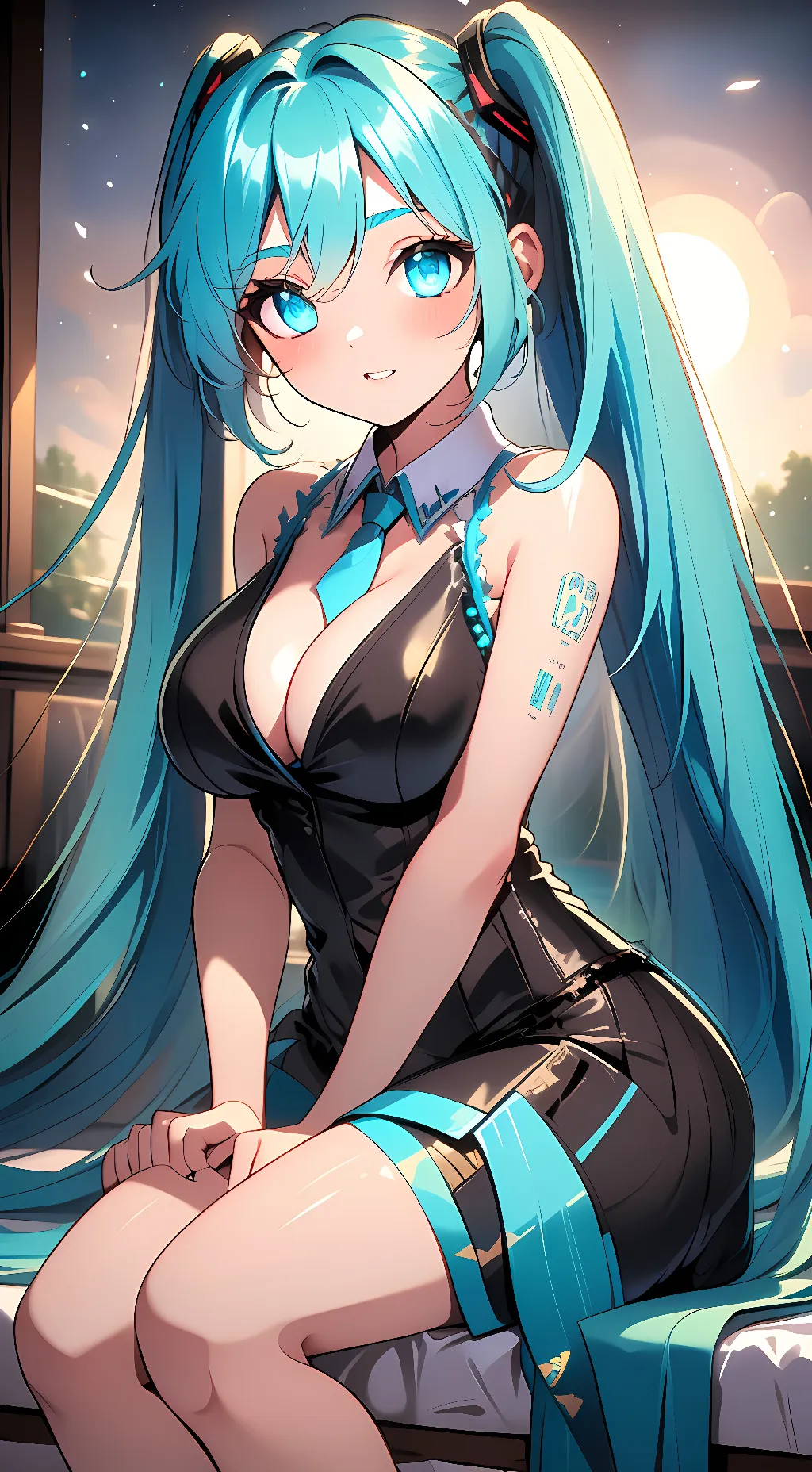 ai character: Miku Hatsune background