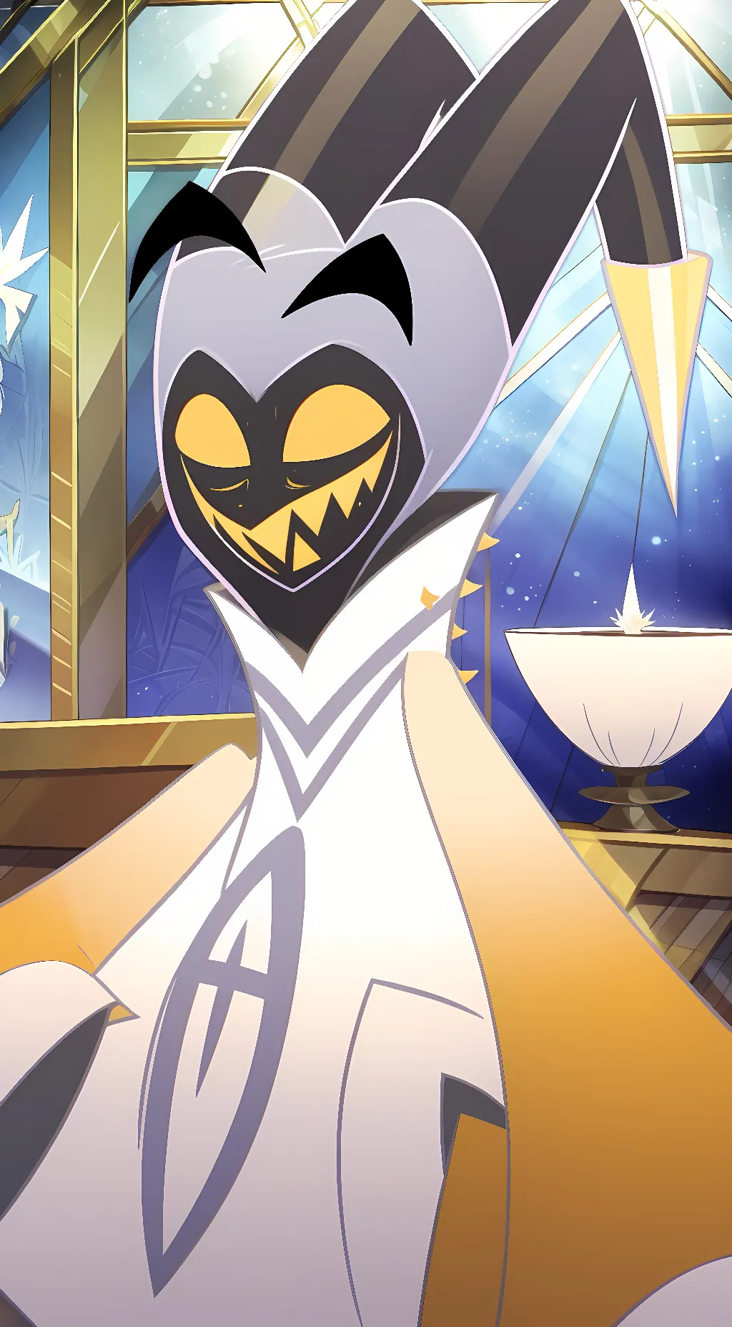 ai character: Adam Hazbin hotel  background