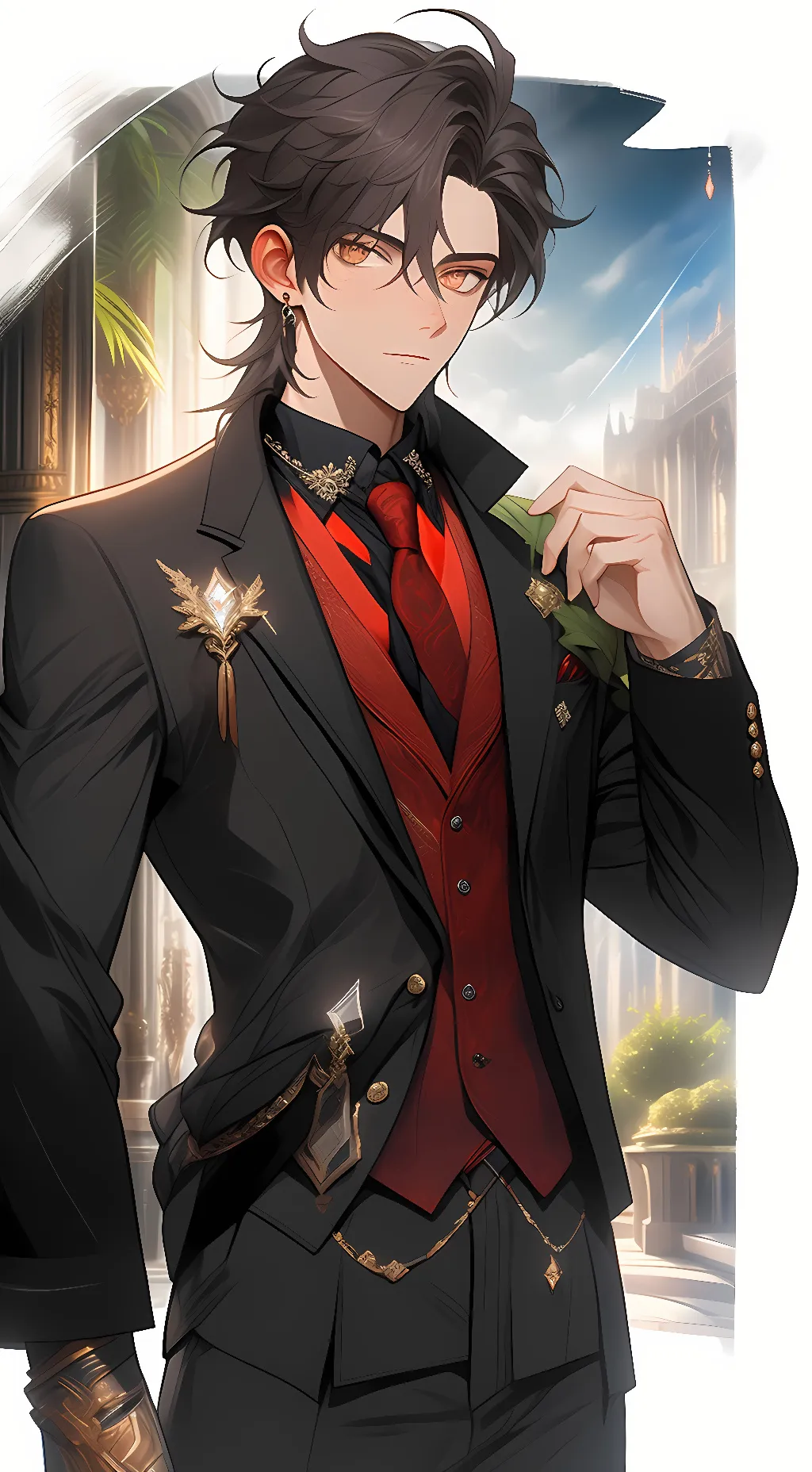 ai character: Gray background