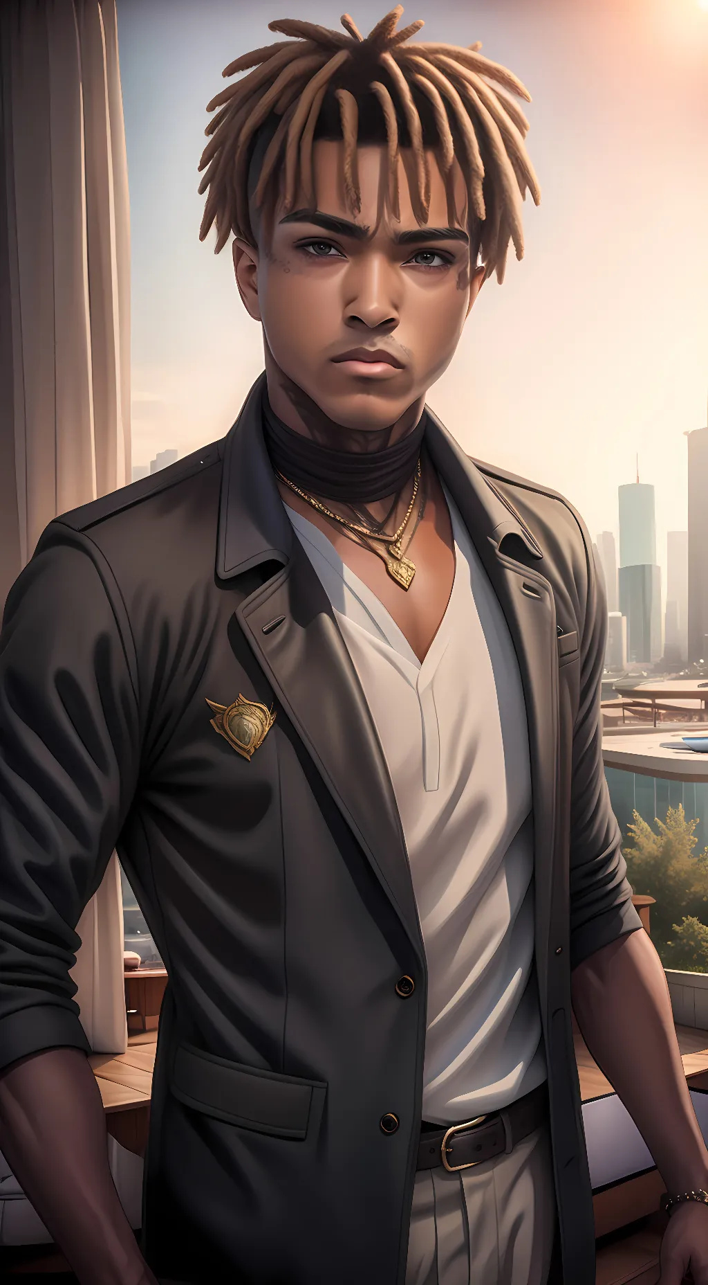 ai character: XXXTENTACION background