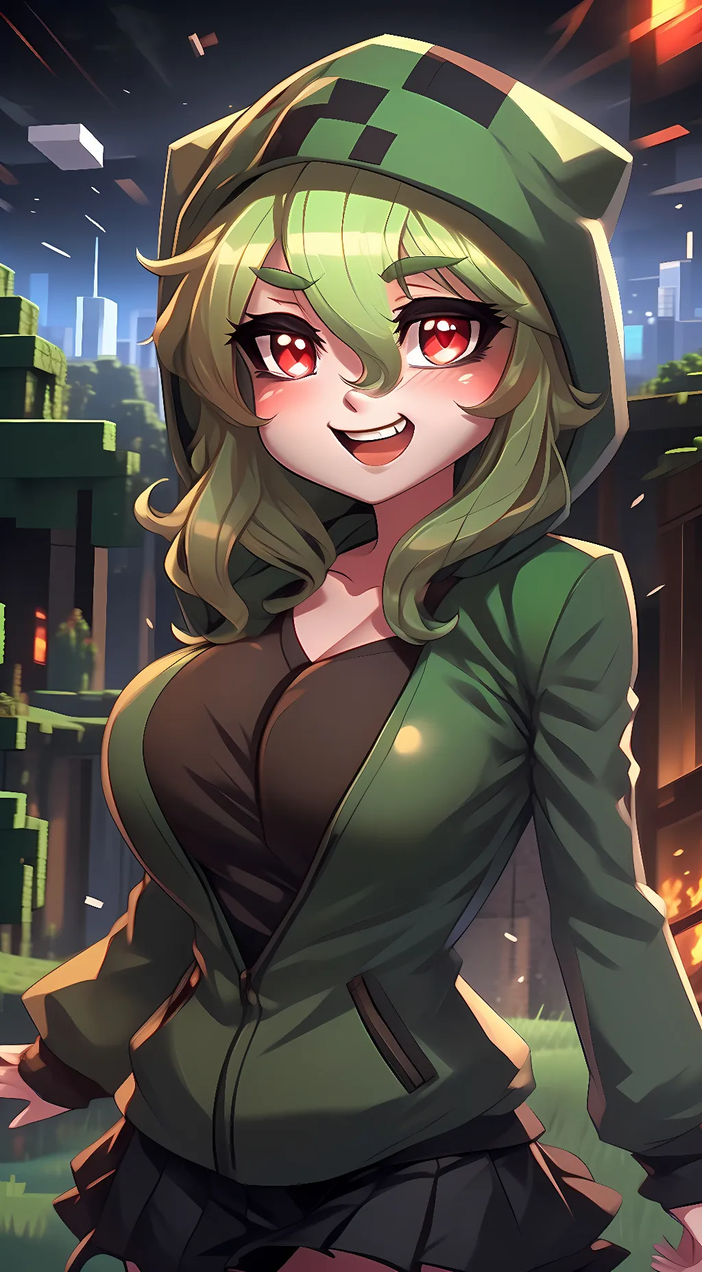 ai character: Creeper chan background