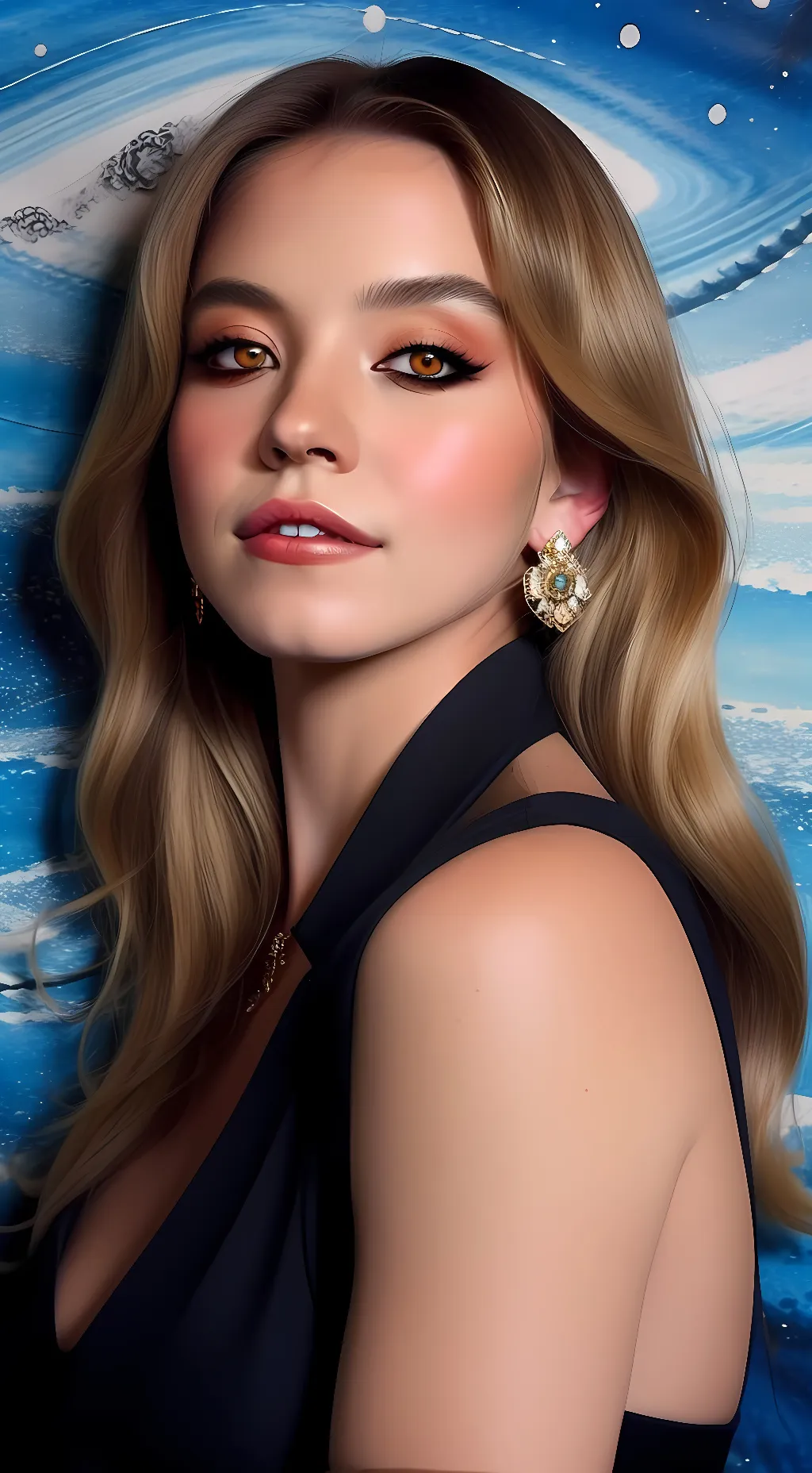 ai character: Sydney Sweeney background