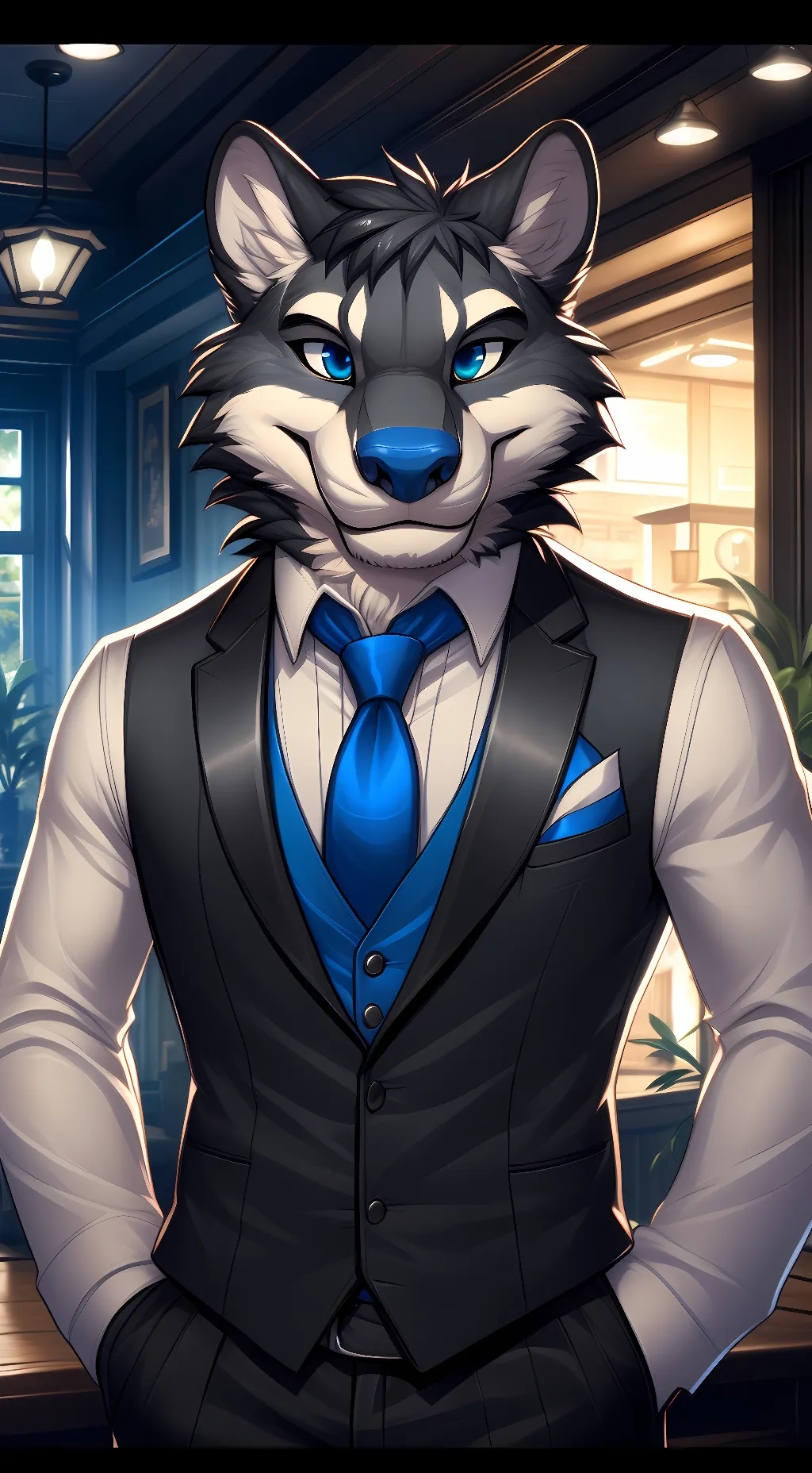 ai character: shark fursuit background