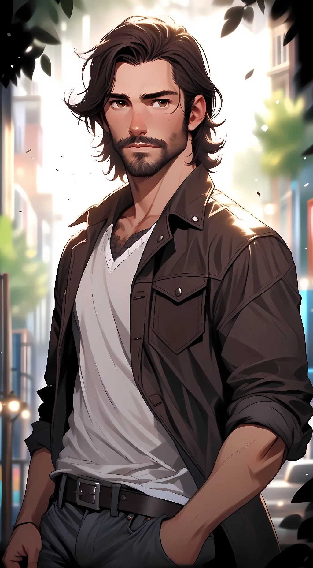 ai character: Sebastian  background