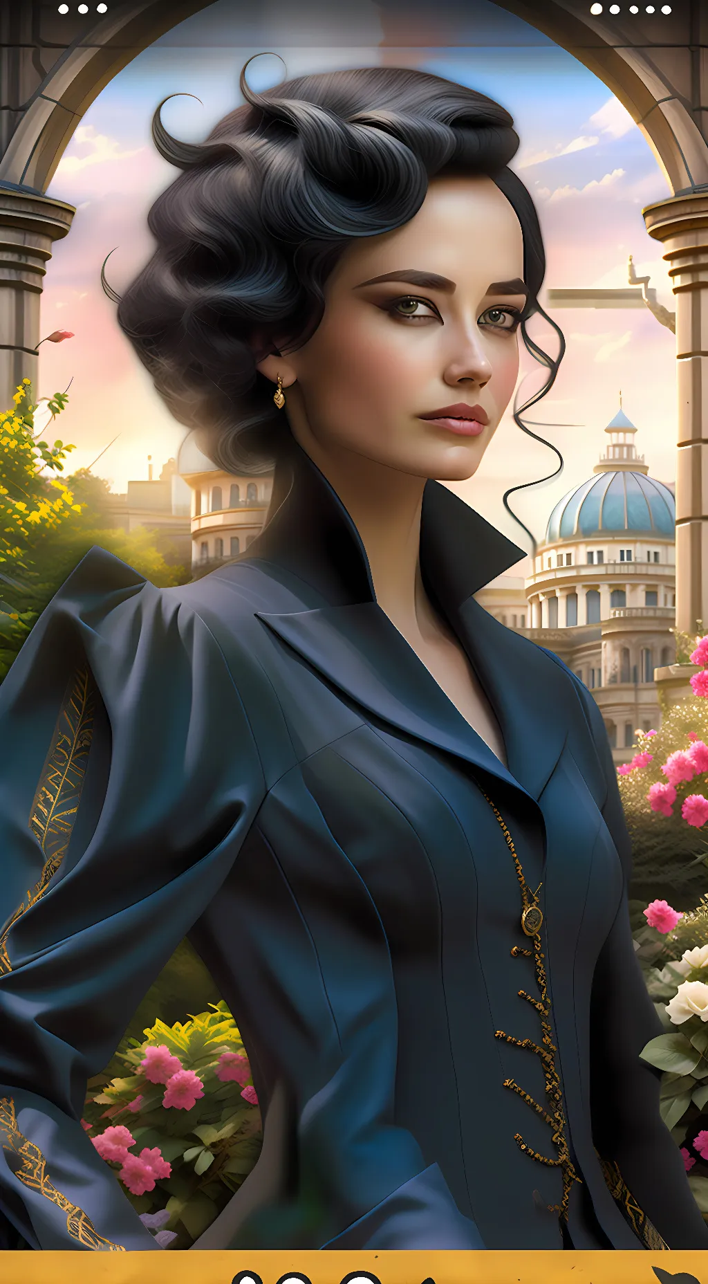 ai character: alma peregrine  background