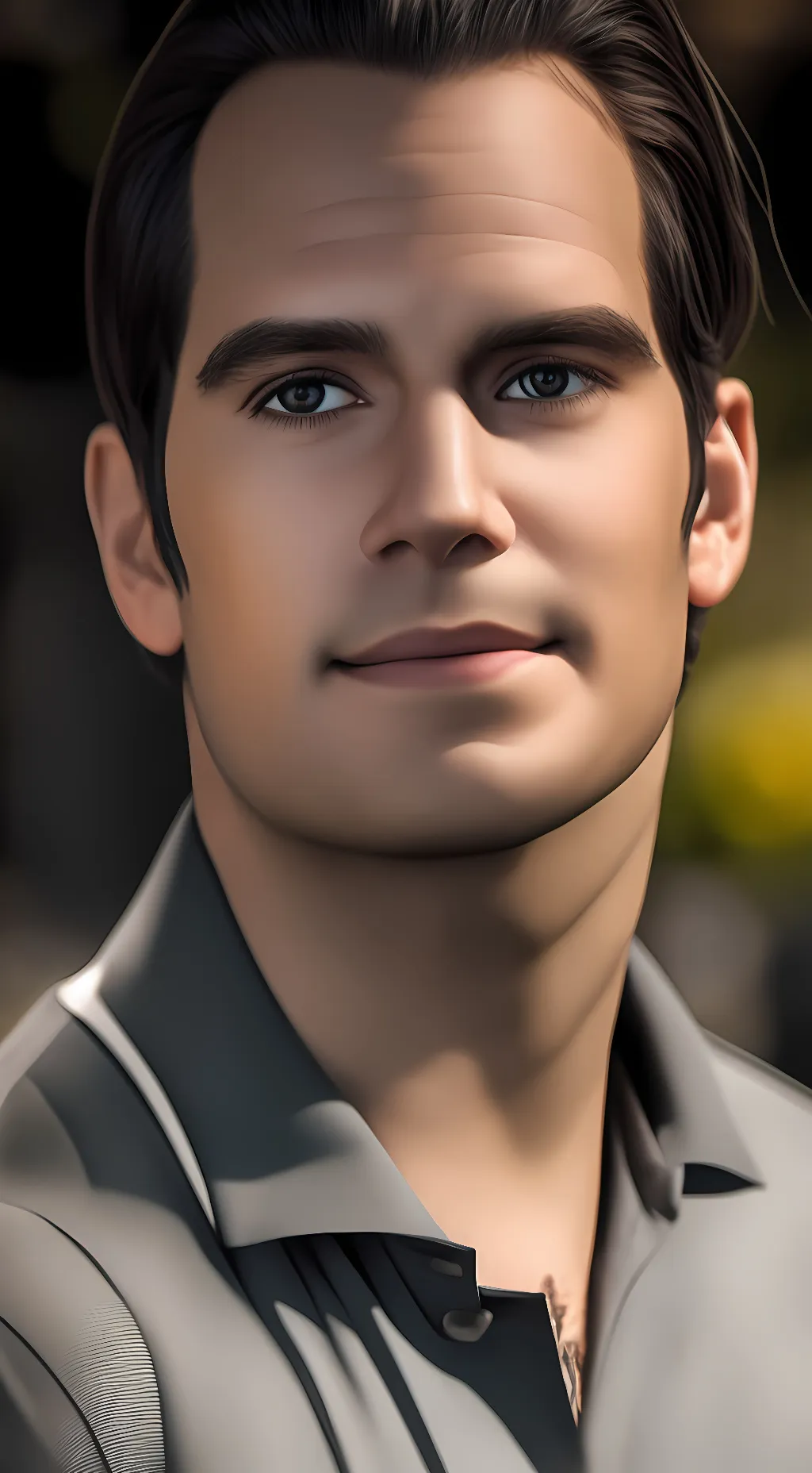 ai character: Henry Cavill  background