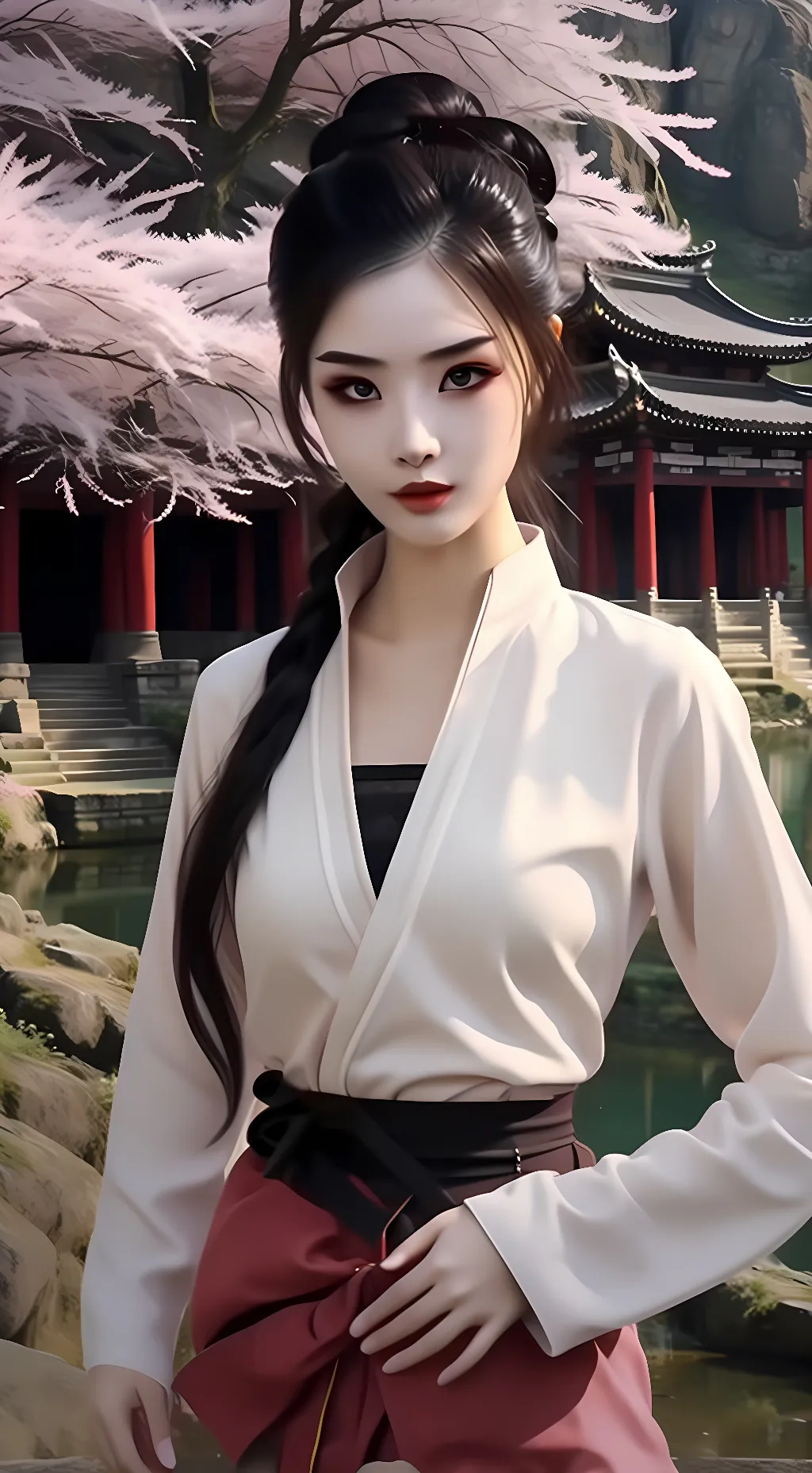 ai character: Falling Petal background