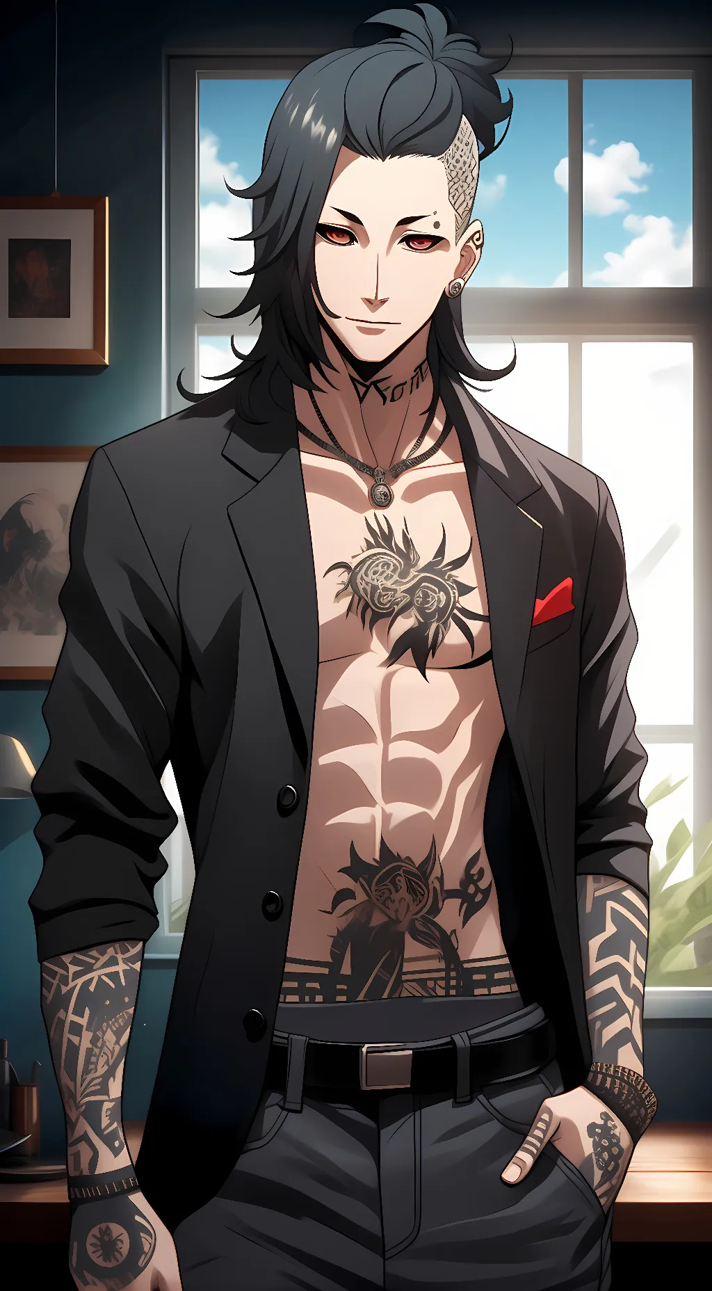 ai character: Tokyo ghoul  background