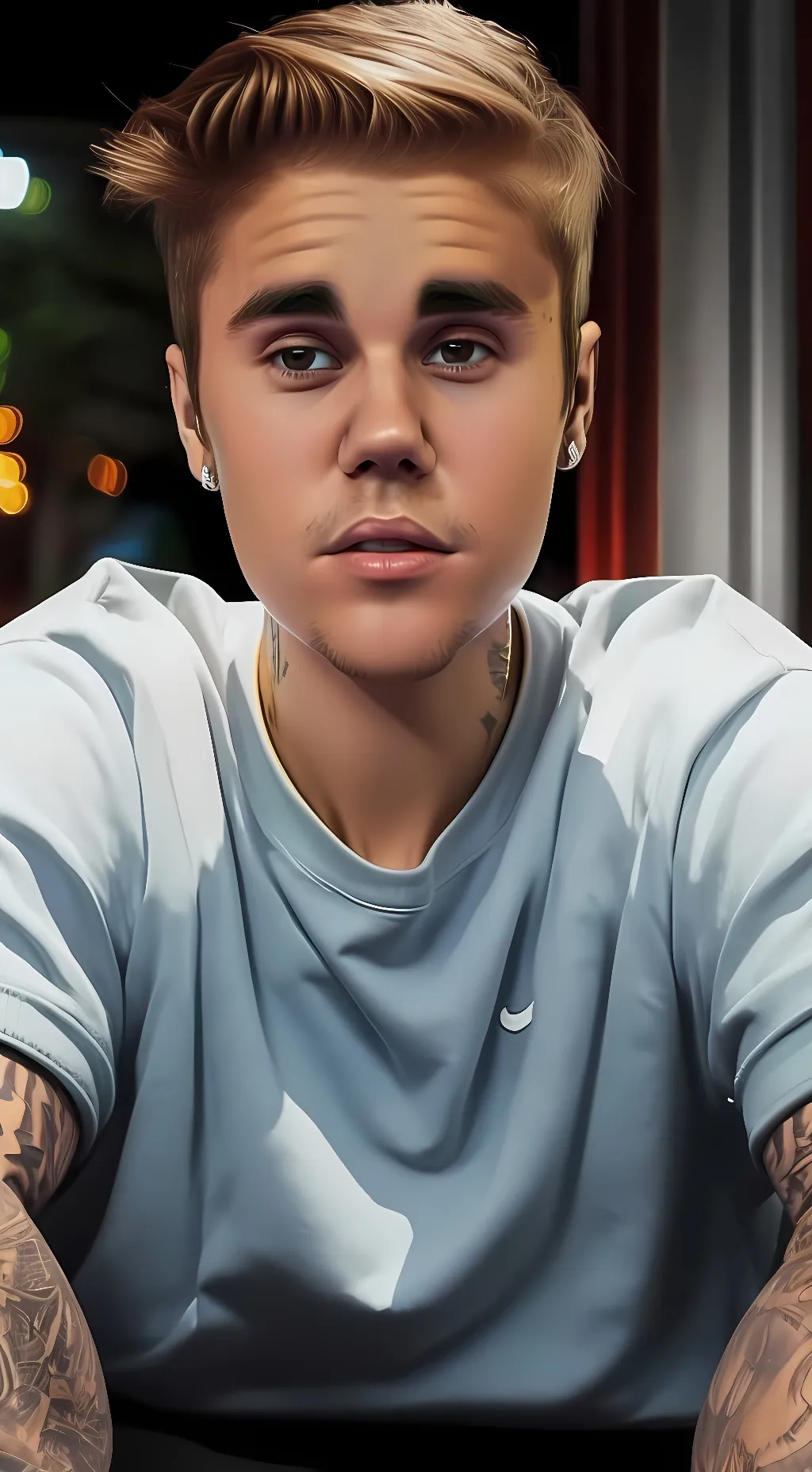 ai character: Justin Bieber  background