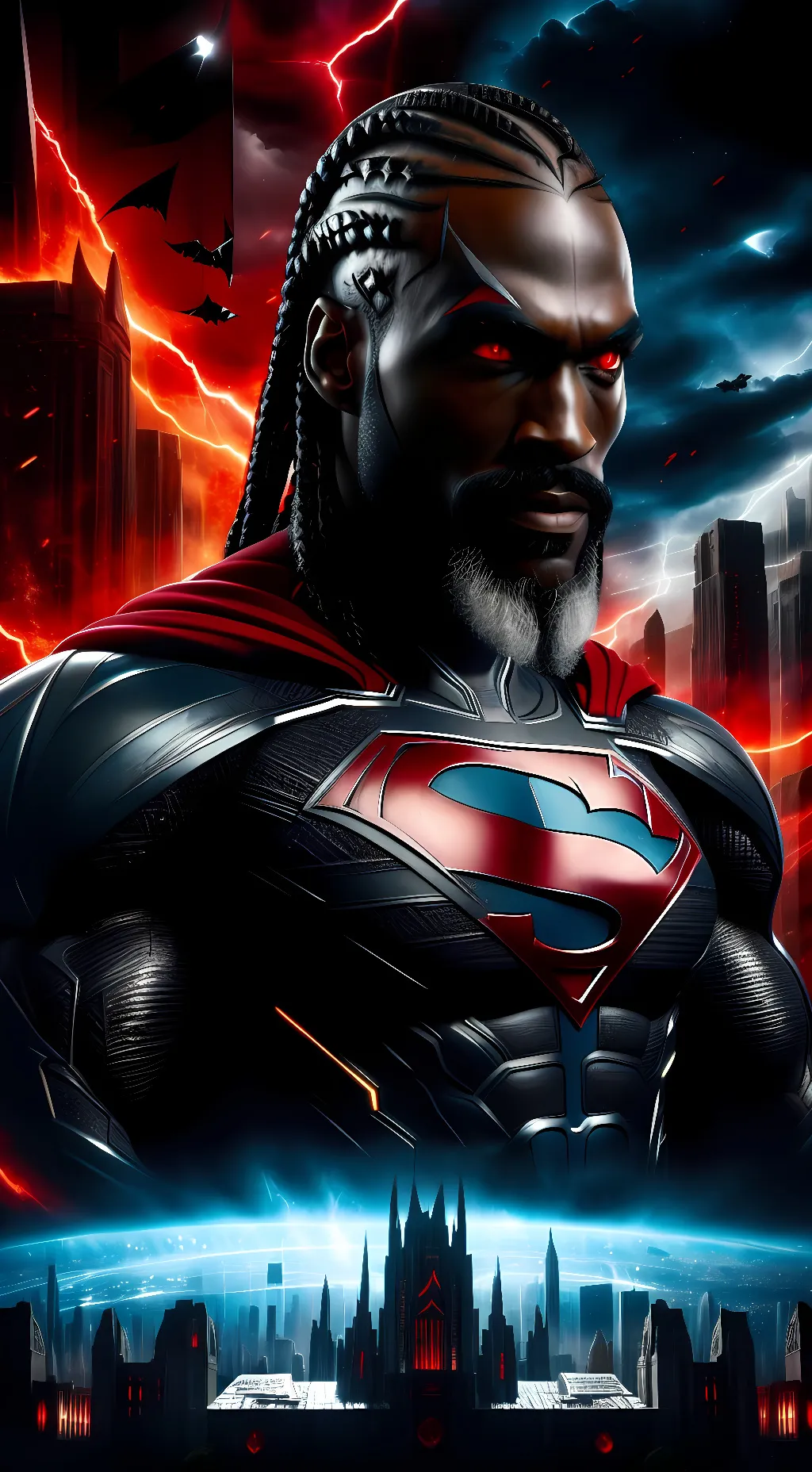 ai character: Black Krypton background