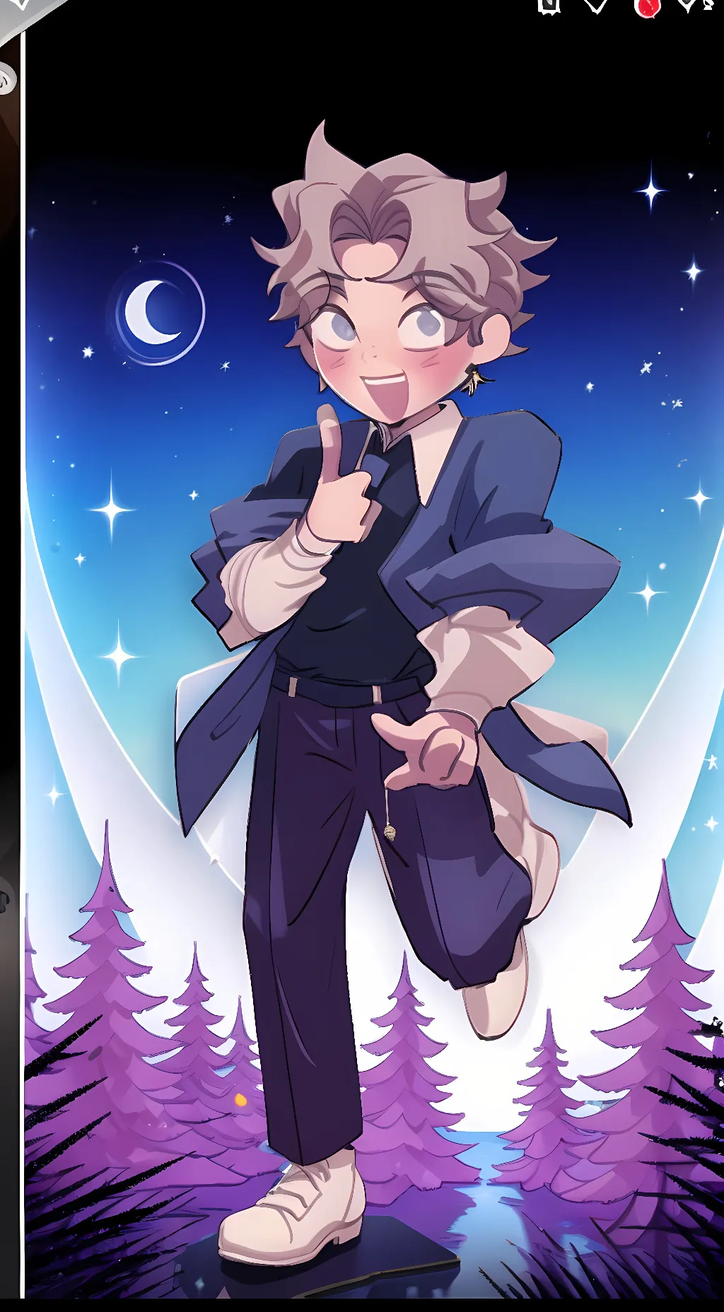 ai character: Winnie -Cold front background