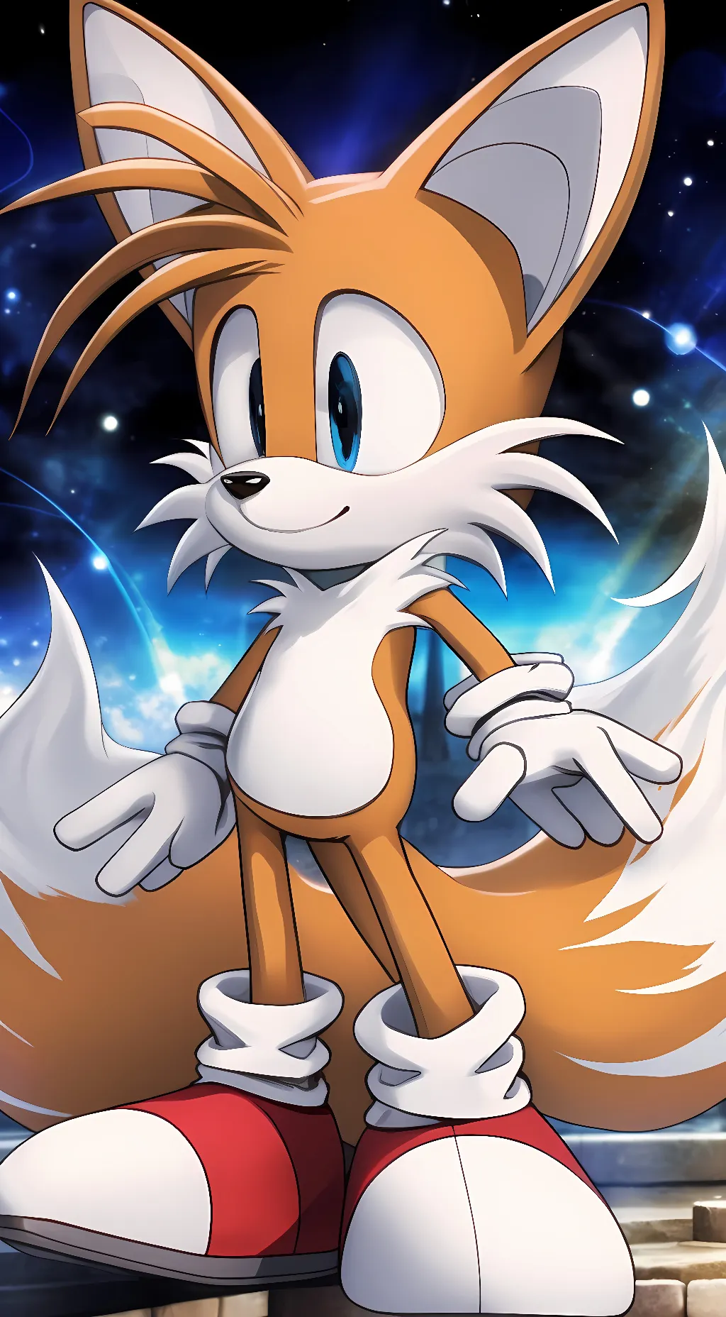 ai character: giant tails background