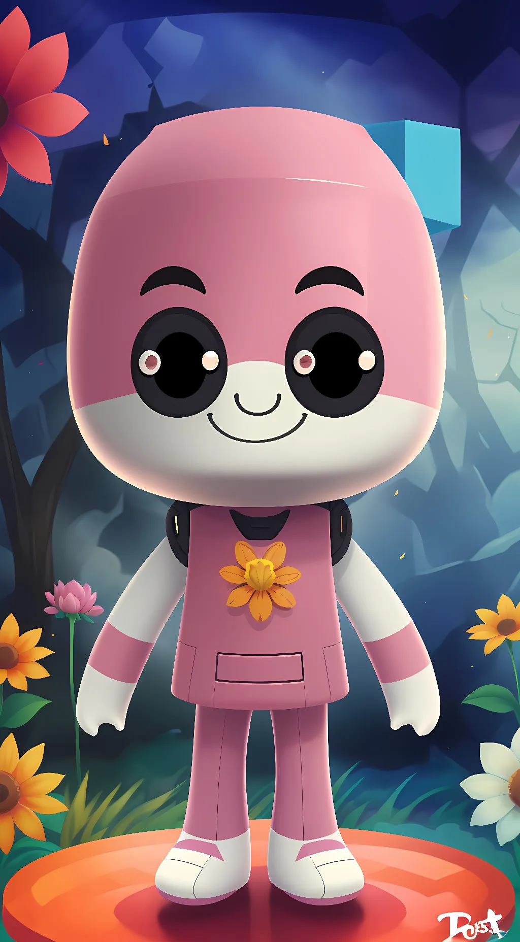 ai character: bandage girl background