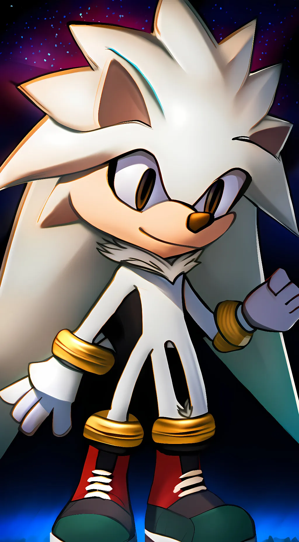 ai character: Silver background