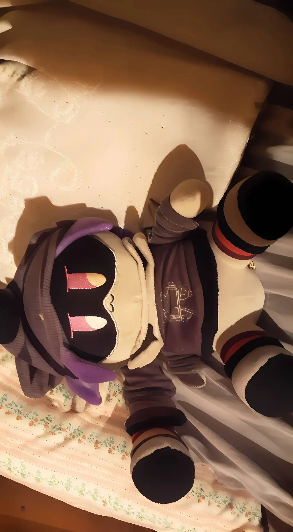 ai character: Uzi plush background